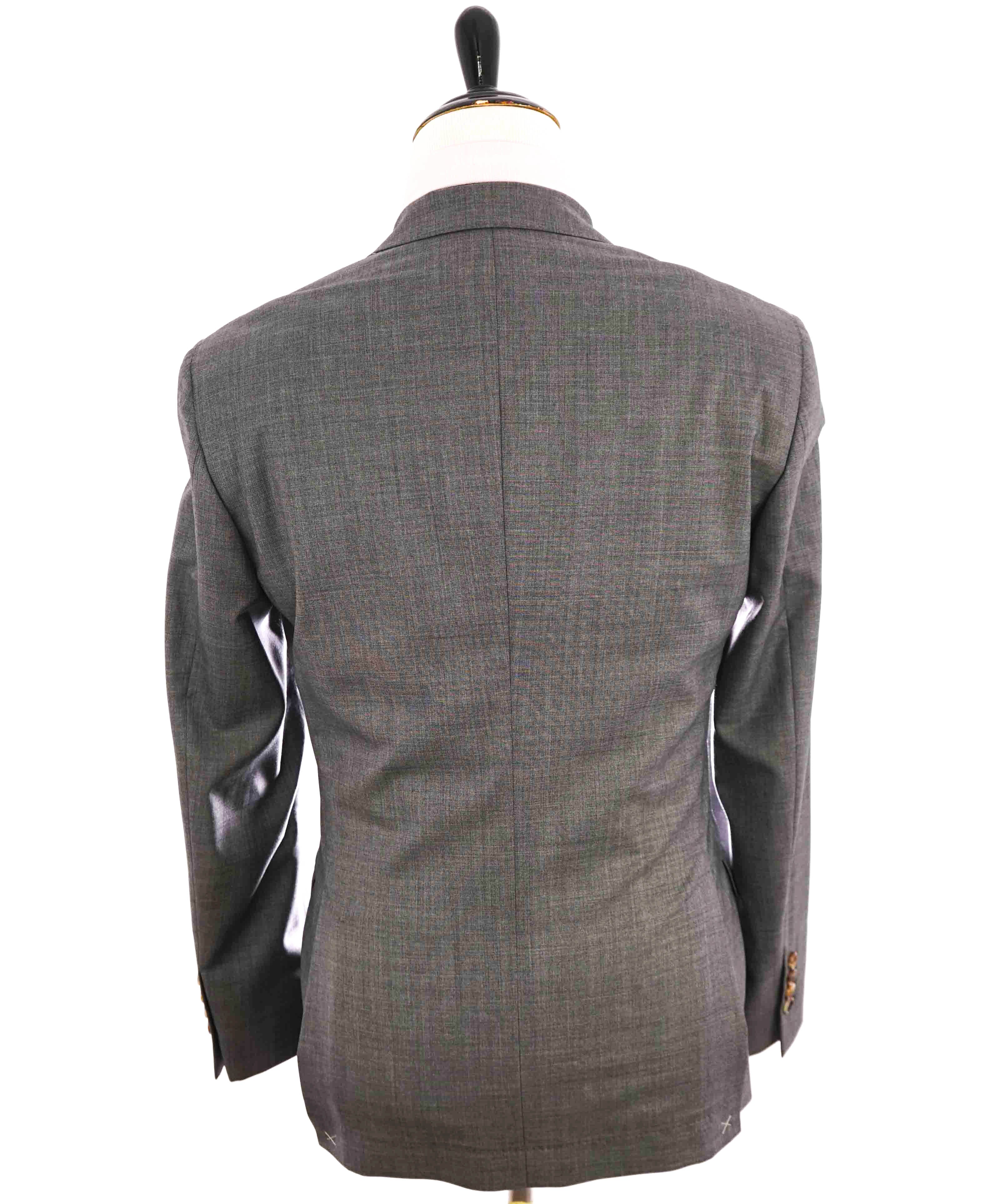 $3,180 BRUNELLO CUCINELLI - Gray Contrast Button Double Breasted Blazer- 40R