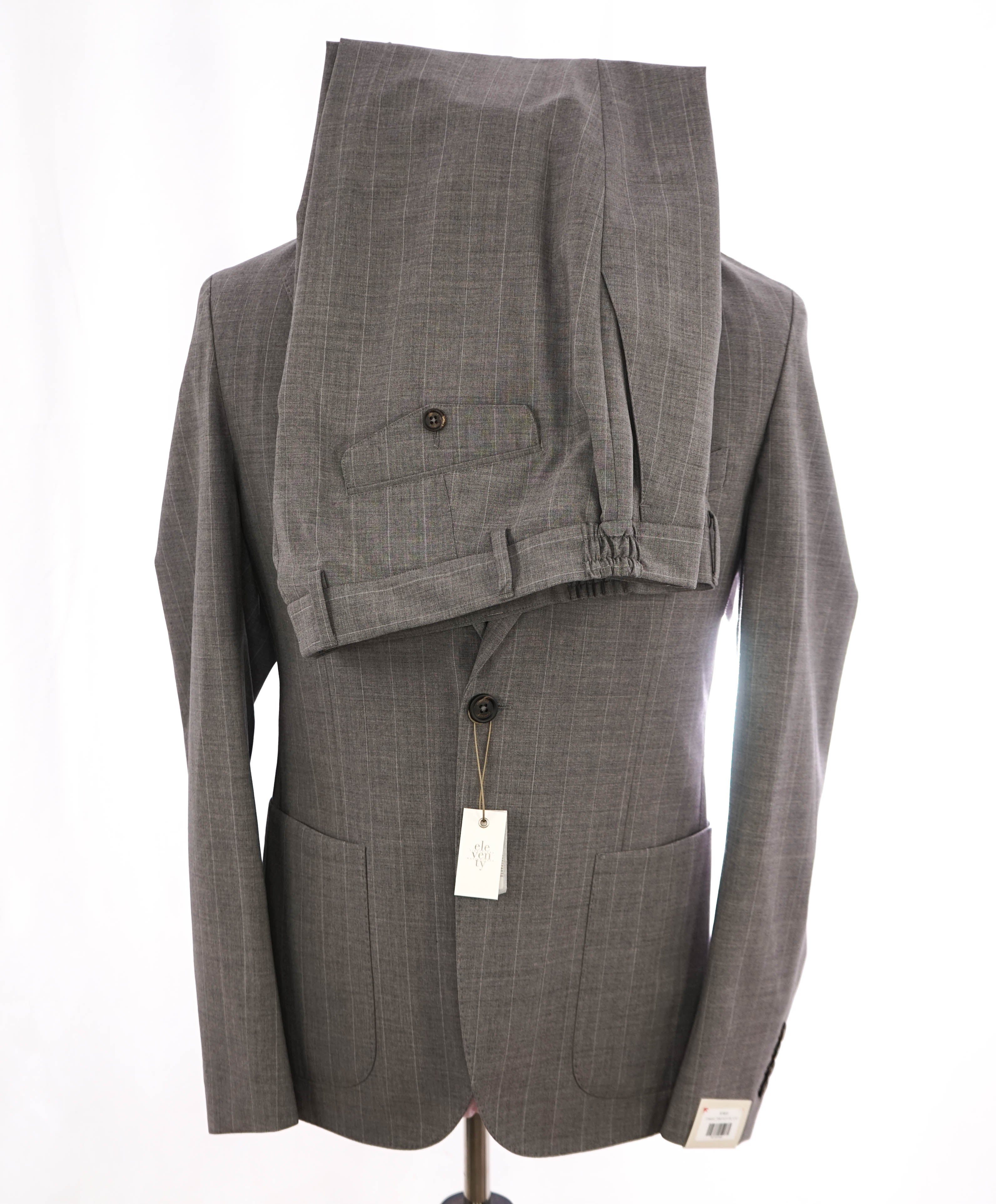 ELEVENTY - Gray Chalk Stripe "3-PIECE" Vested Suit - 40 (50 EU)