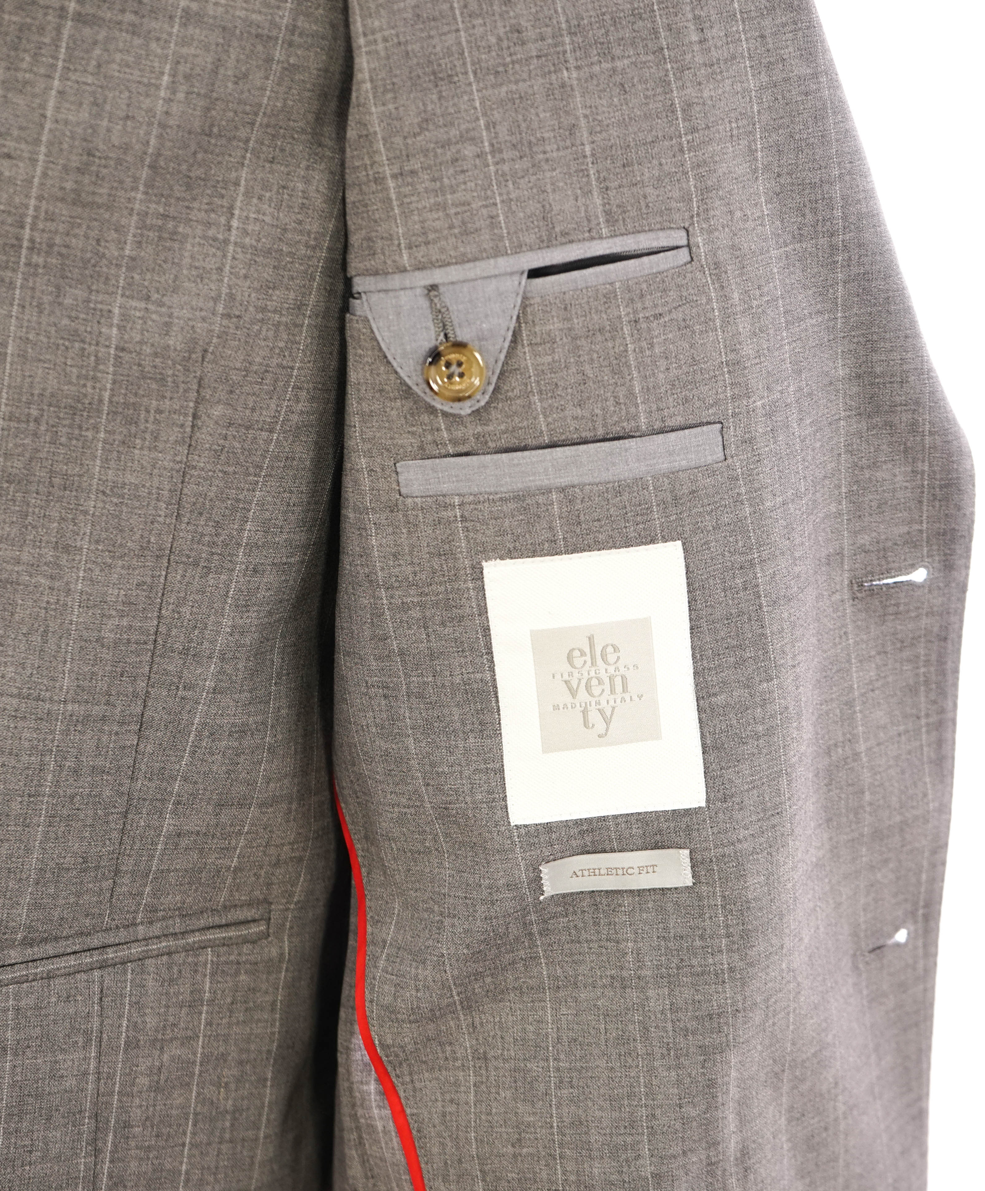 ELEVENTY - Gray Chalk Stripe "3-PIECE" Vested Suit - 40 (50 EU)