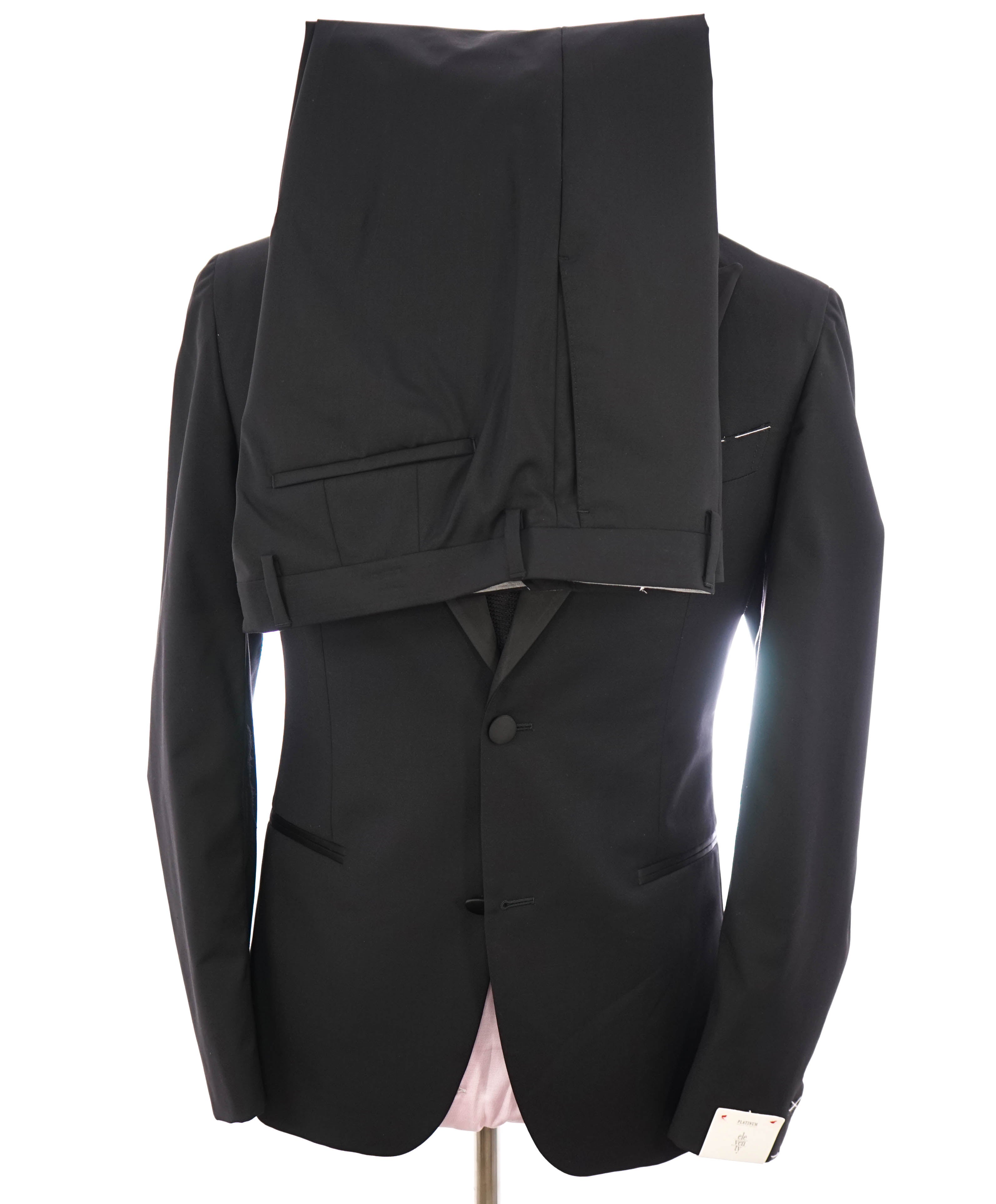 ELEVENTY - By LORO PIANA "ZELANDER" Black Peak Lapel Tuxedo - 40 (50 EU)