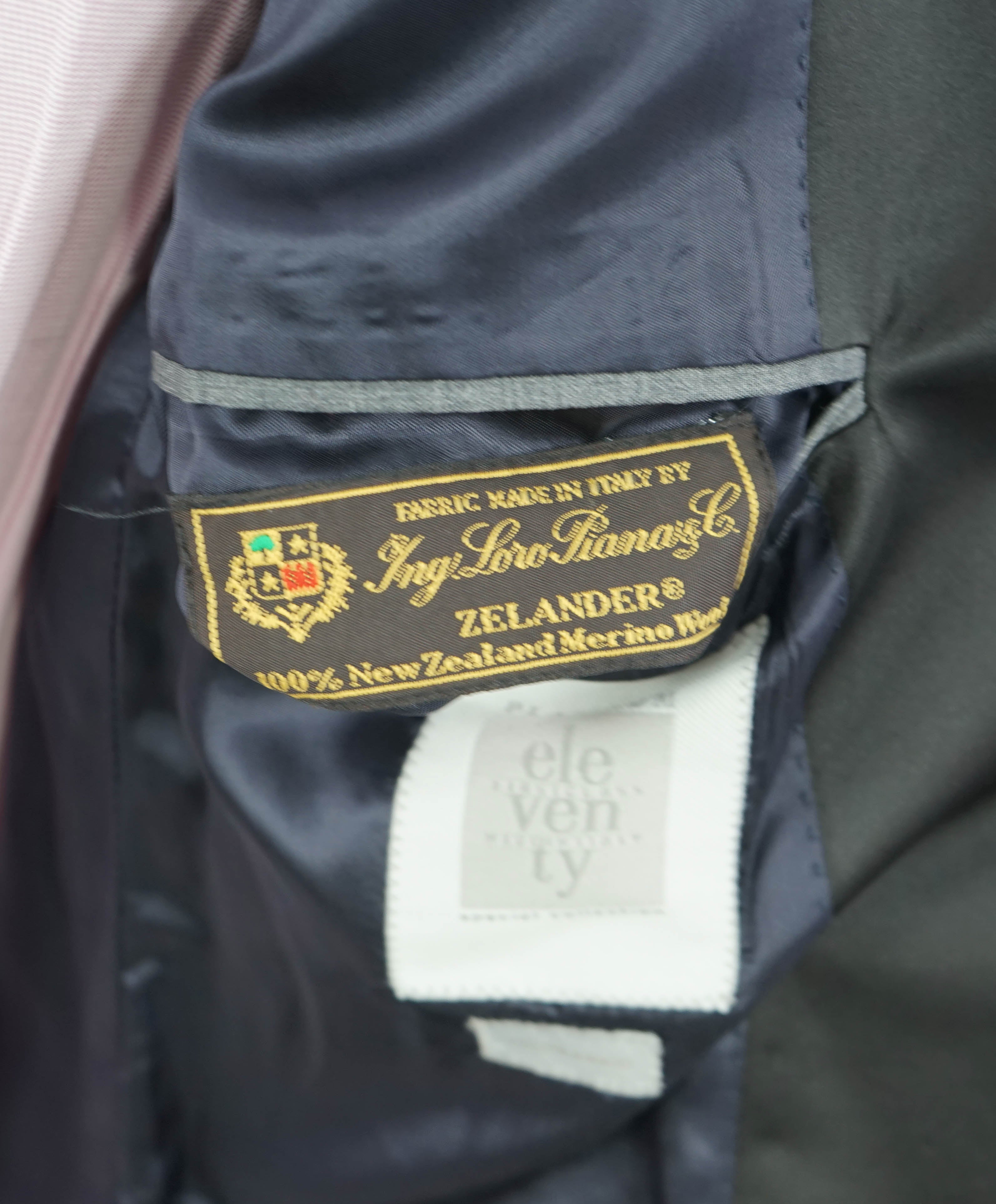 ELEVENTY - By LORO PIANA "ZELANDER" Black Peak Lapel Tuxedo - 40 (50 EU)