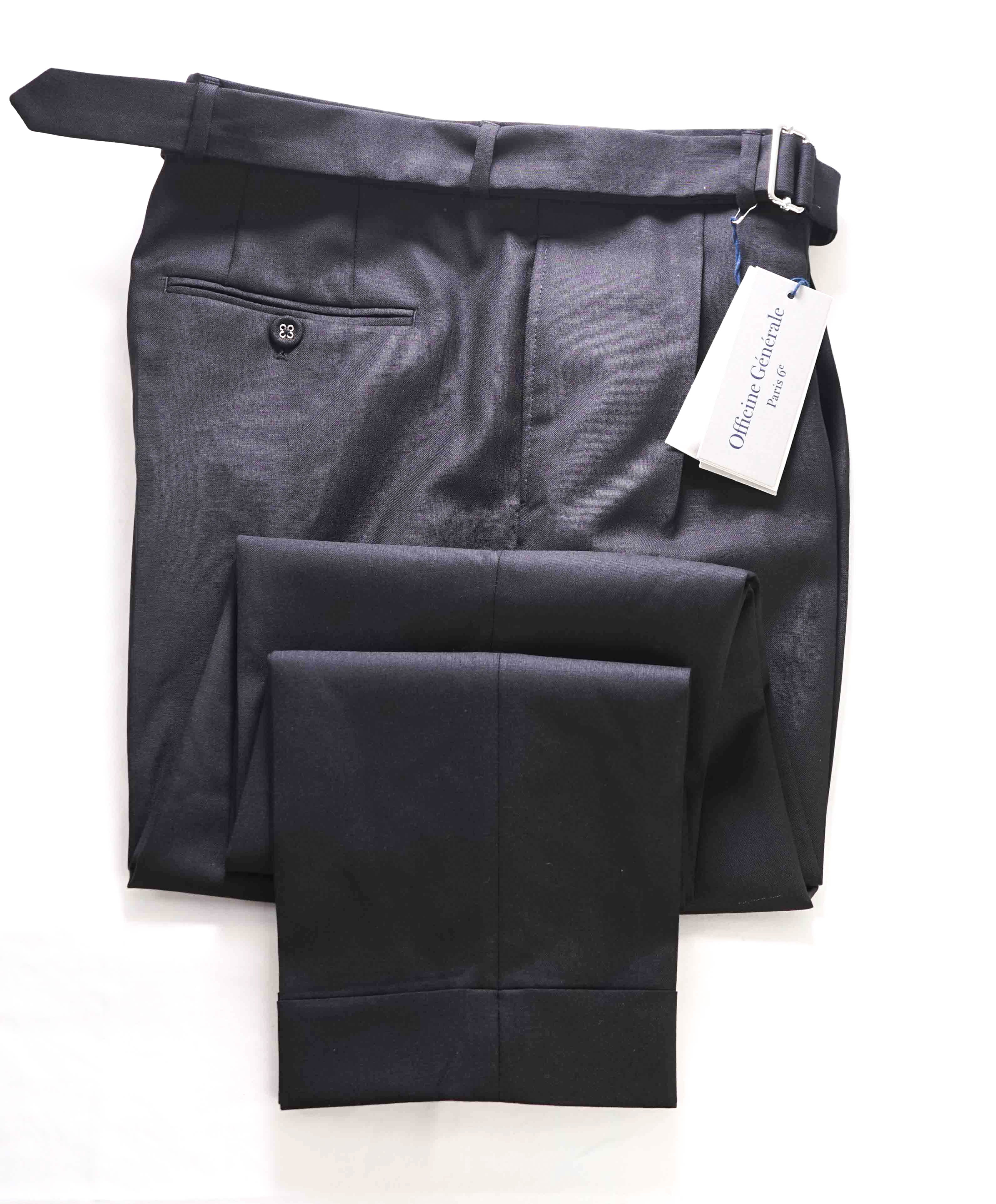 $435 OFFICINE GENERALE - Luigi Pleated Wool Dress Pants - 32W