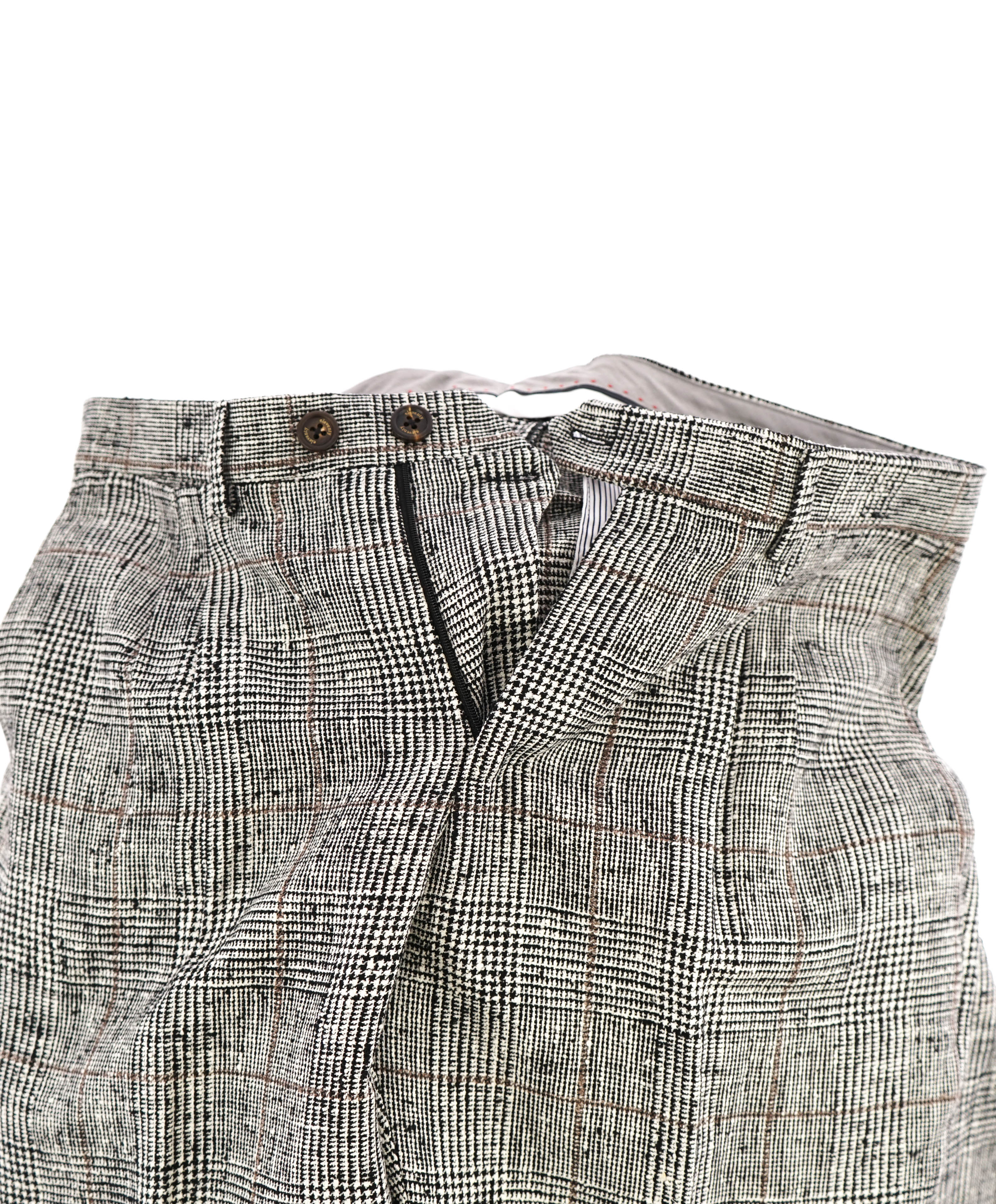 ELEVENTY - "WOOL/SILK/LINEN" PLATINUM Black & Ivory Fleck Suit - 40 (50 EU)