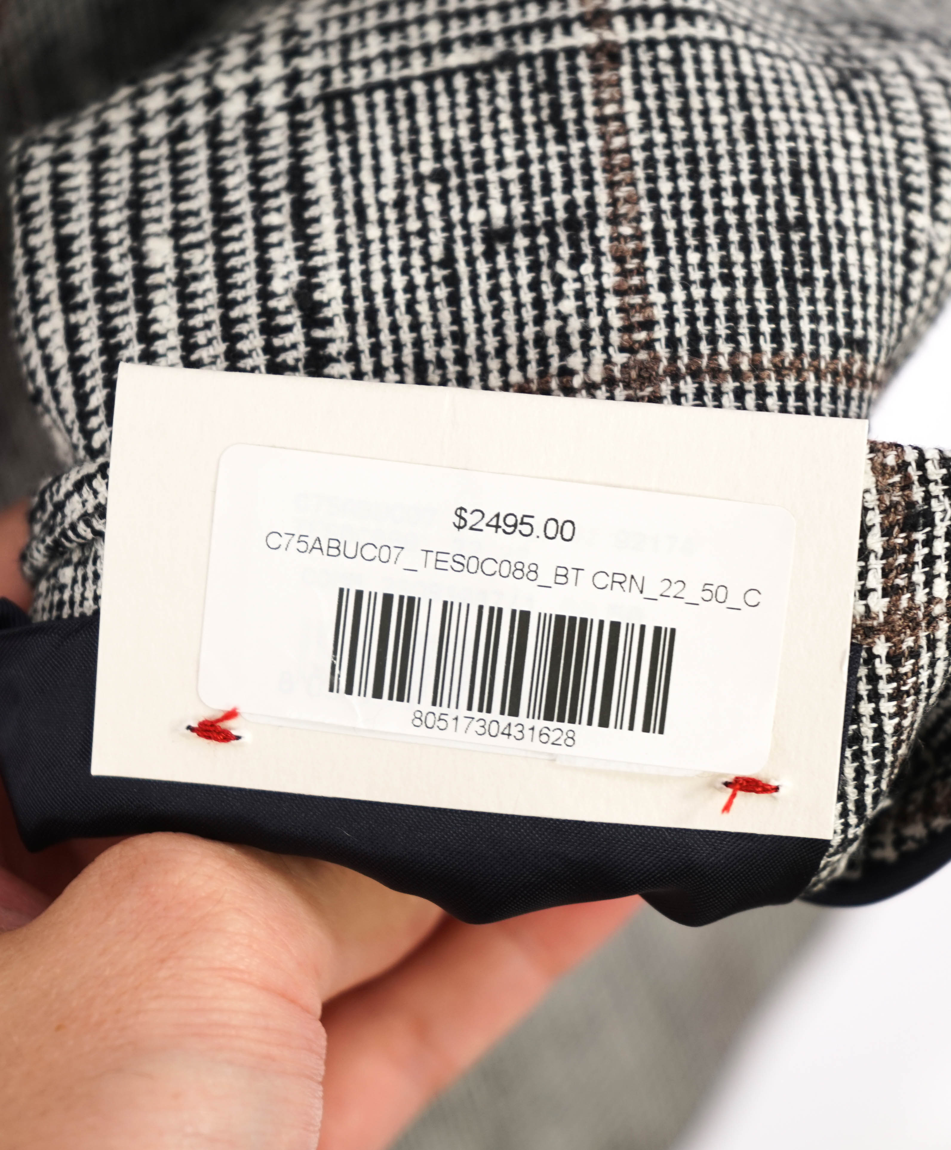 ELEVENTY - "WOOL/SILK/LINEN" PLATINUM Black & Ivory Fleck Suit - 40 (50 EU)