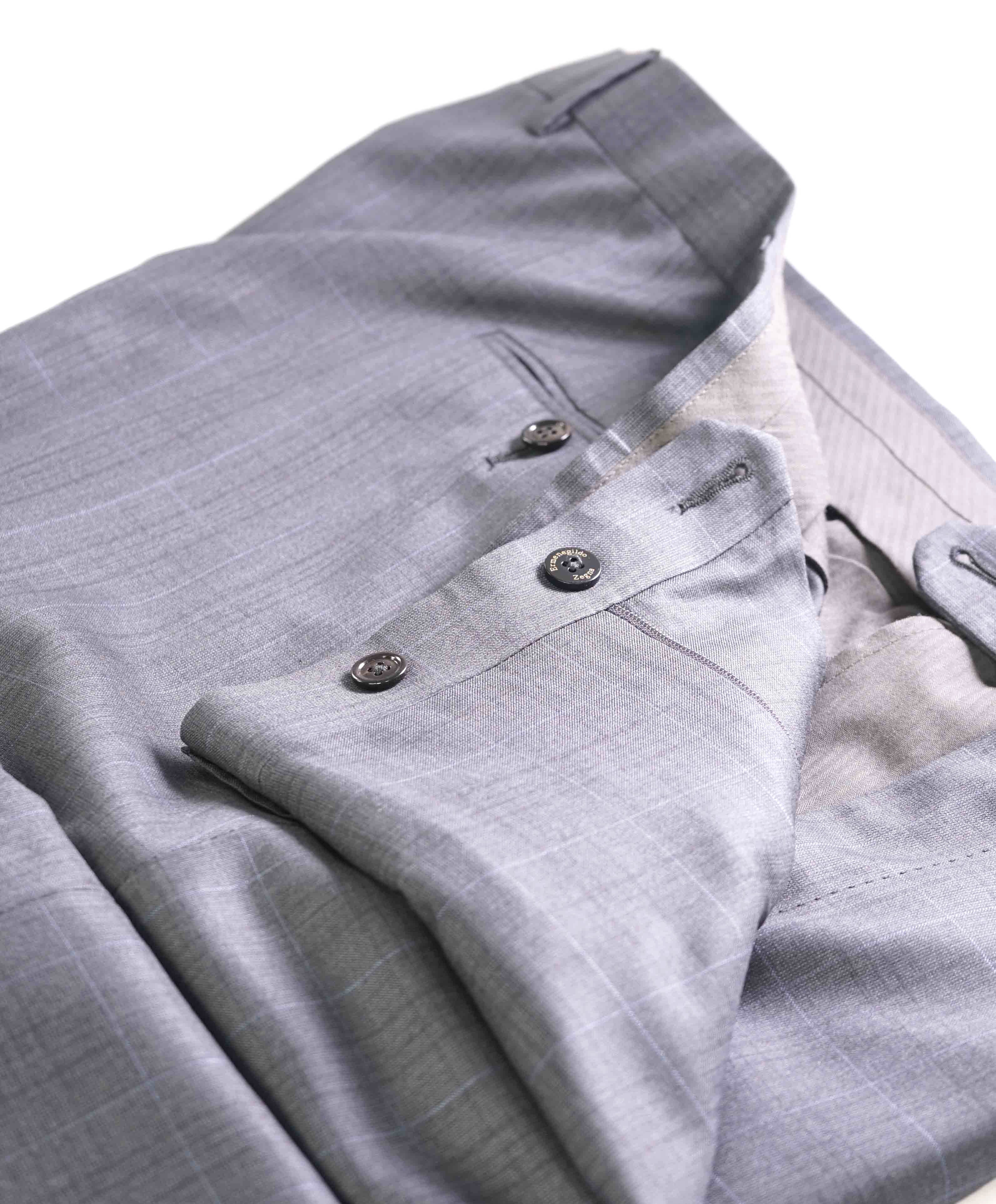 $895 ERMENEGILDO ZEGNA - TROFEO SILK/WOOL Check Dress Pants- 42W (56EU)