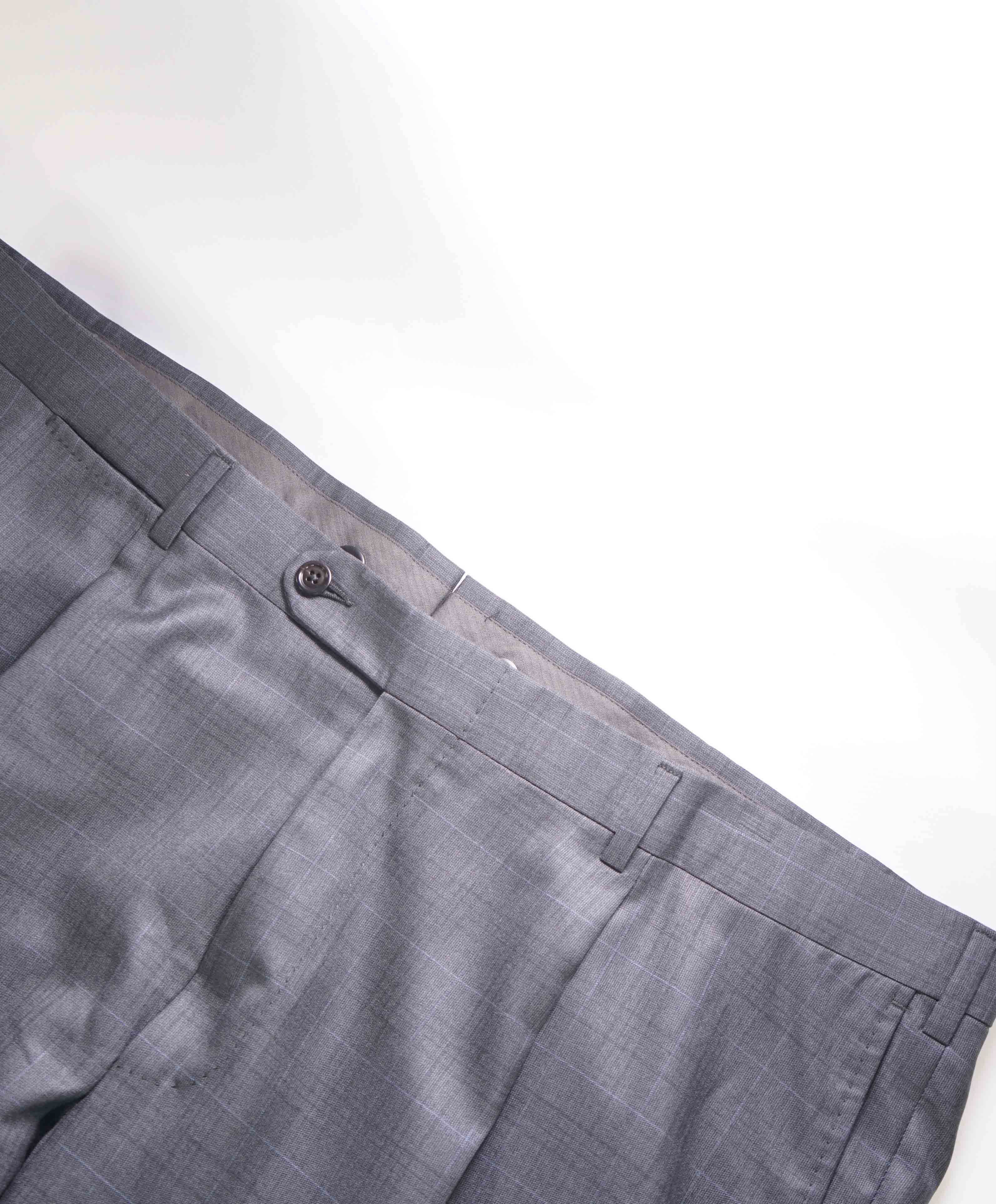 $895 ERMENEGILDO ZEGNA - TROFEO SILK/WOOL Check Dress Pants- 42W (56EU)