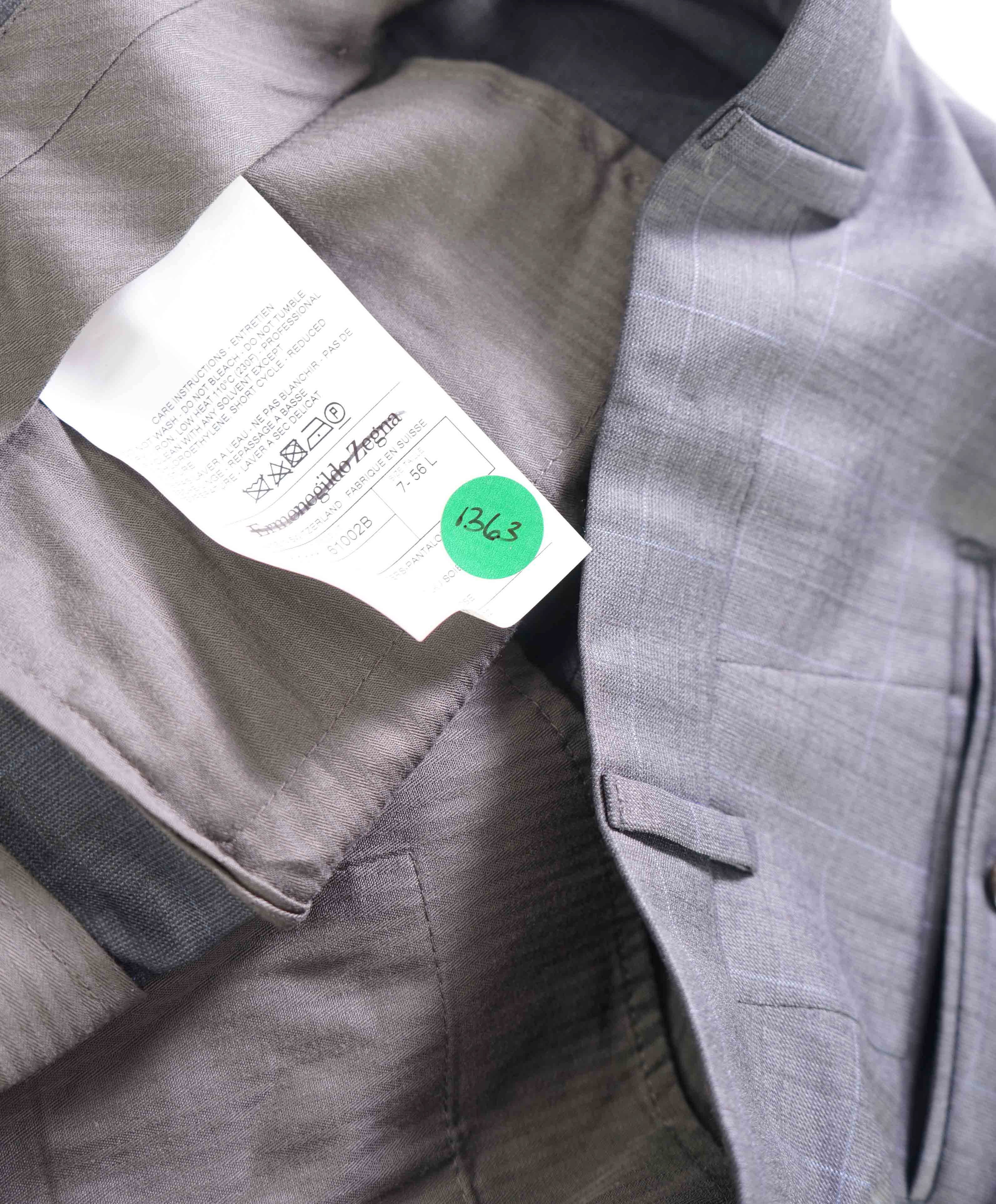 $895 ERMENEGILDO ZEGNA - TROFEO SILK/WOOL Check Dress Pants- 42W (56EU)