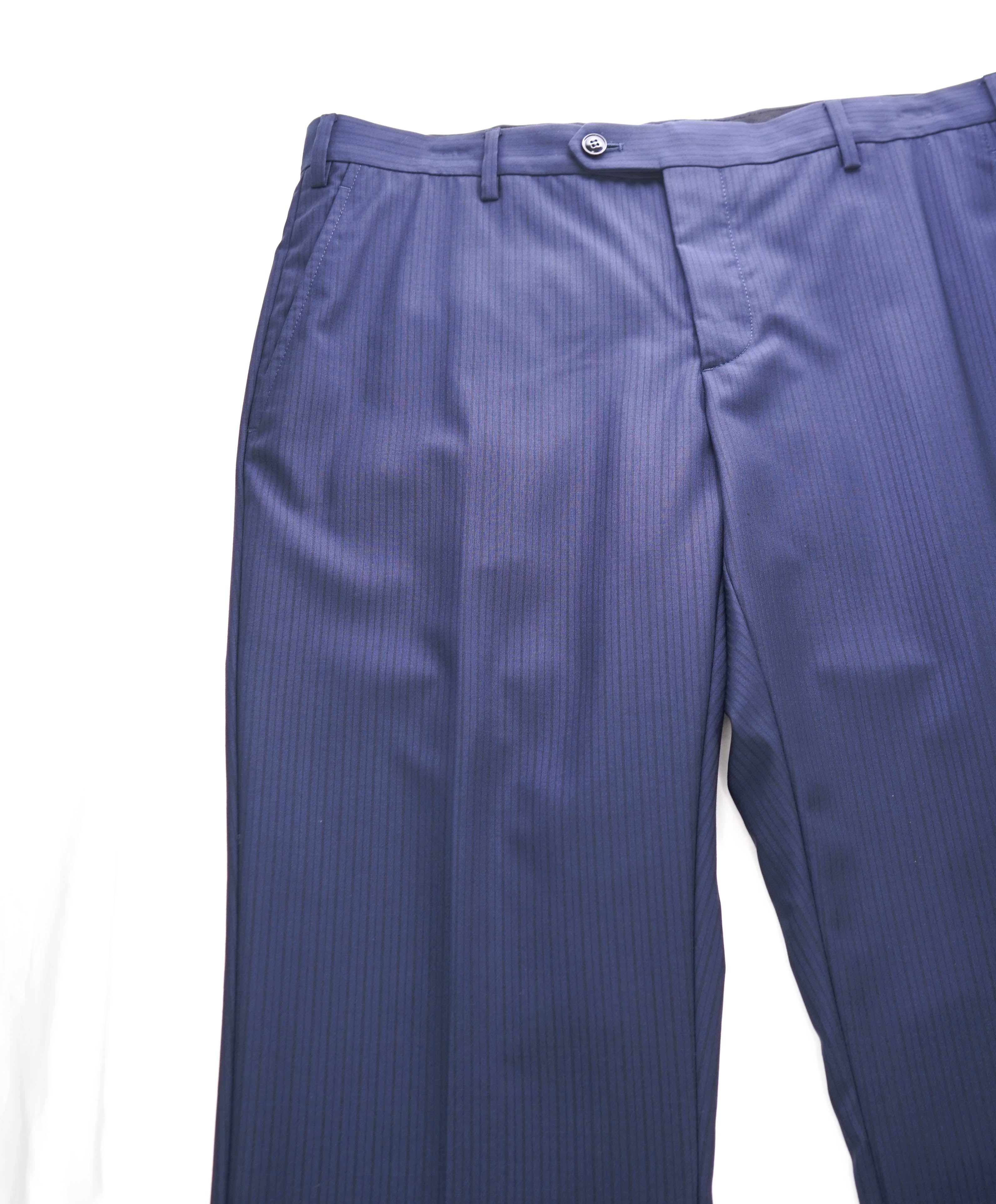 GIORGIO ARMANI - *TONAL TEXTURED* Navy Flat Front Dress Dinner Pants - 40W