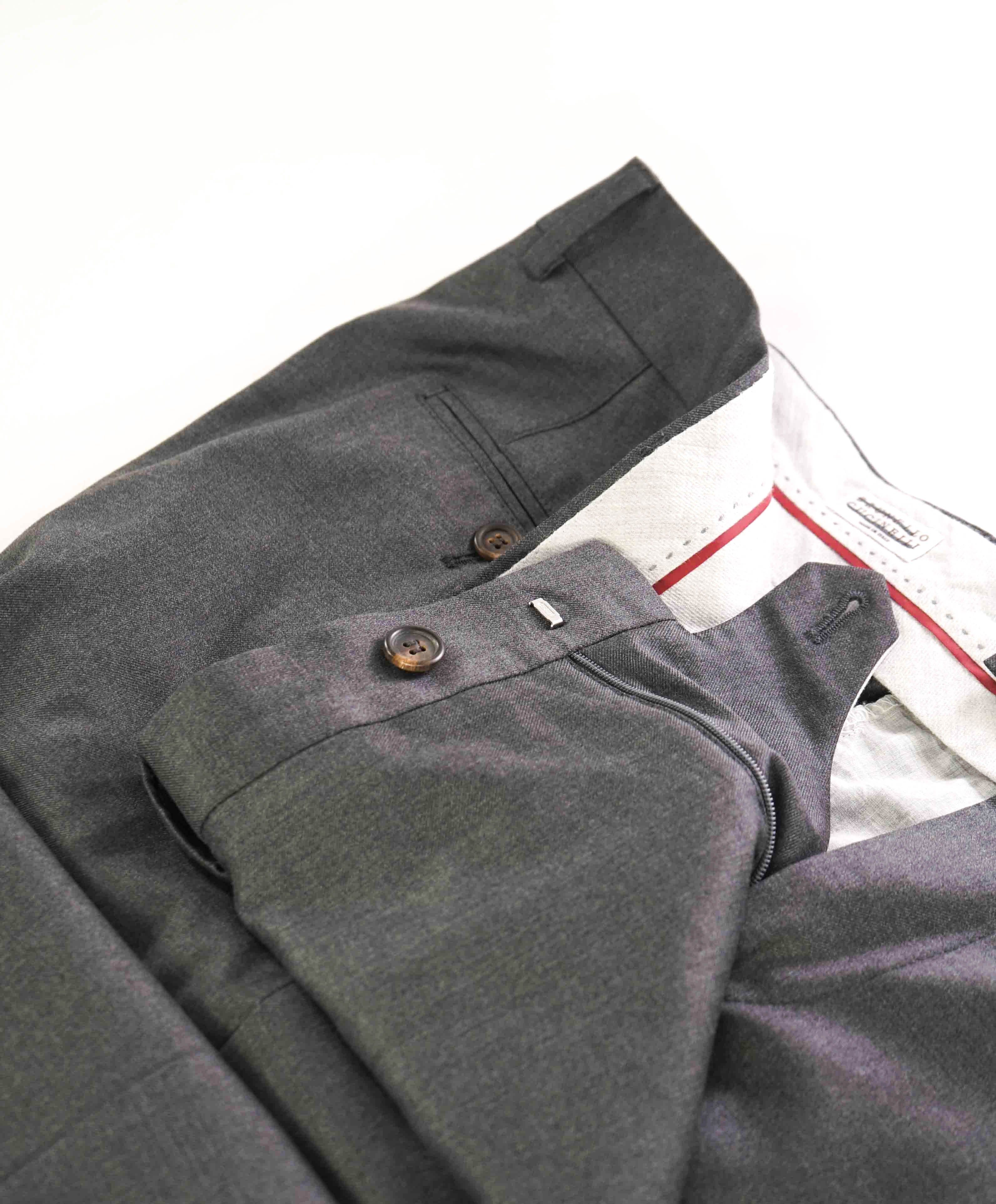 $825 BRUNELLO CUCINELLI - WOOL *CLOSET STAPLE* Gray Dress Pants - 40W