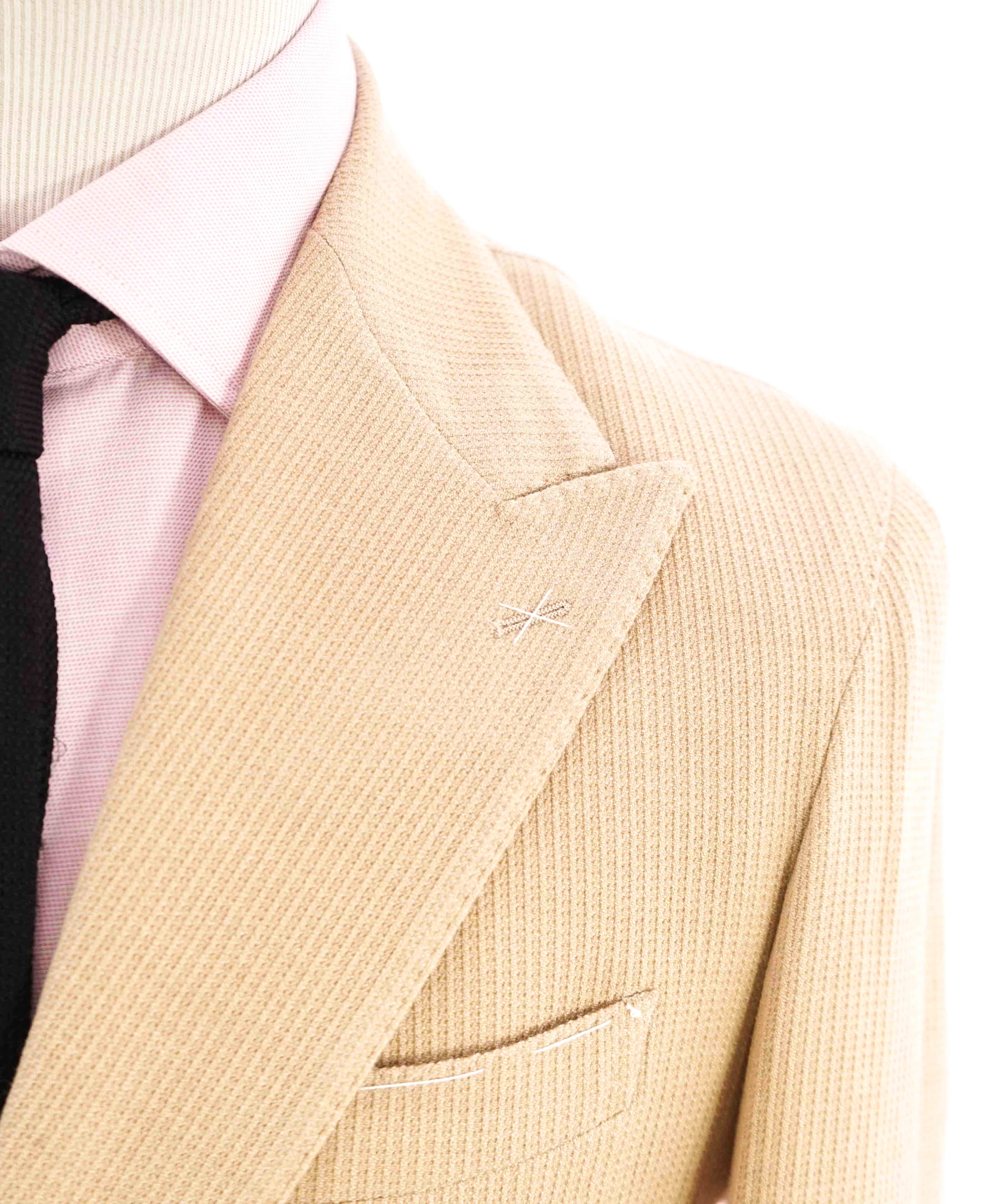$1,495 ELEVENTY - LORO PIANA *JERSLEY* Ribbed Wool Neutral Blazer - 40 (50 EU)