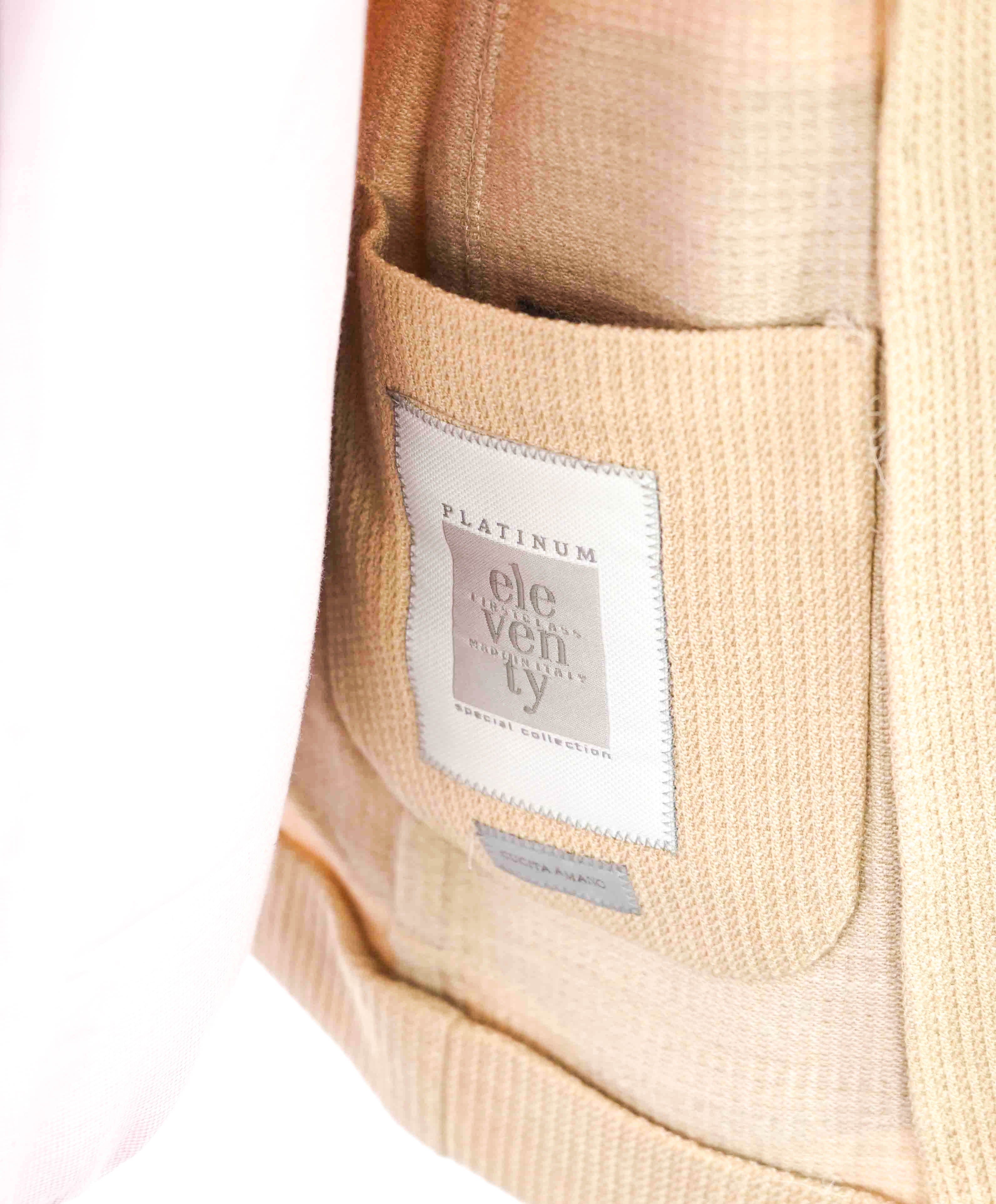 $1,495 ELEVENTY - LORO PIANA *JERSLEY* Ribbed Wool Neutral Blazer - 40 (50 EU)