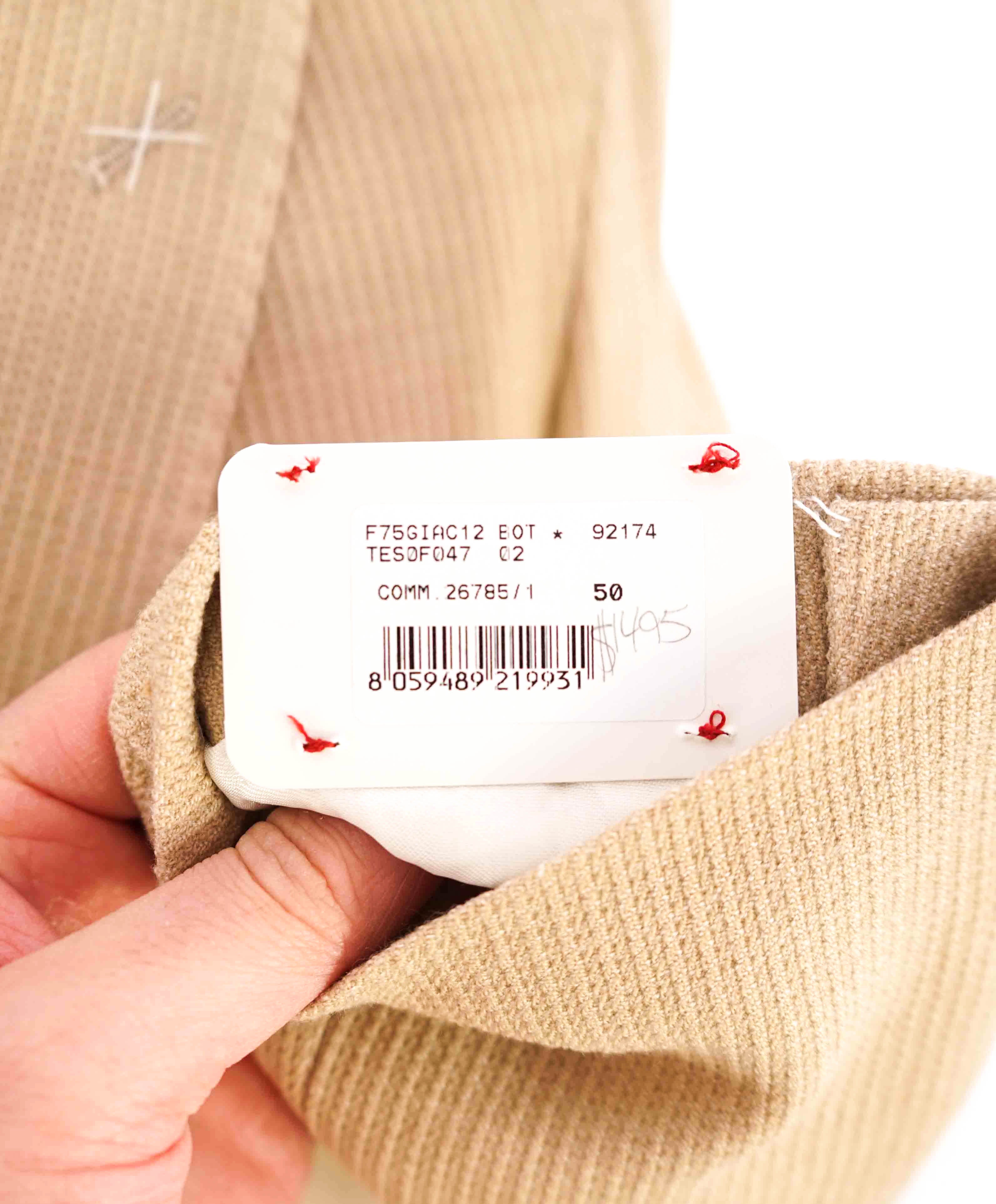 $1,495 ELEVENTY - LORO PIANA *JERSLEY* Ribbed Wool Neutral Blazer - 40 (50 EU)