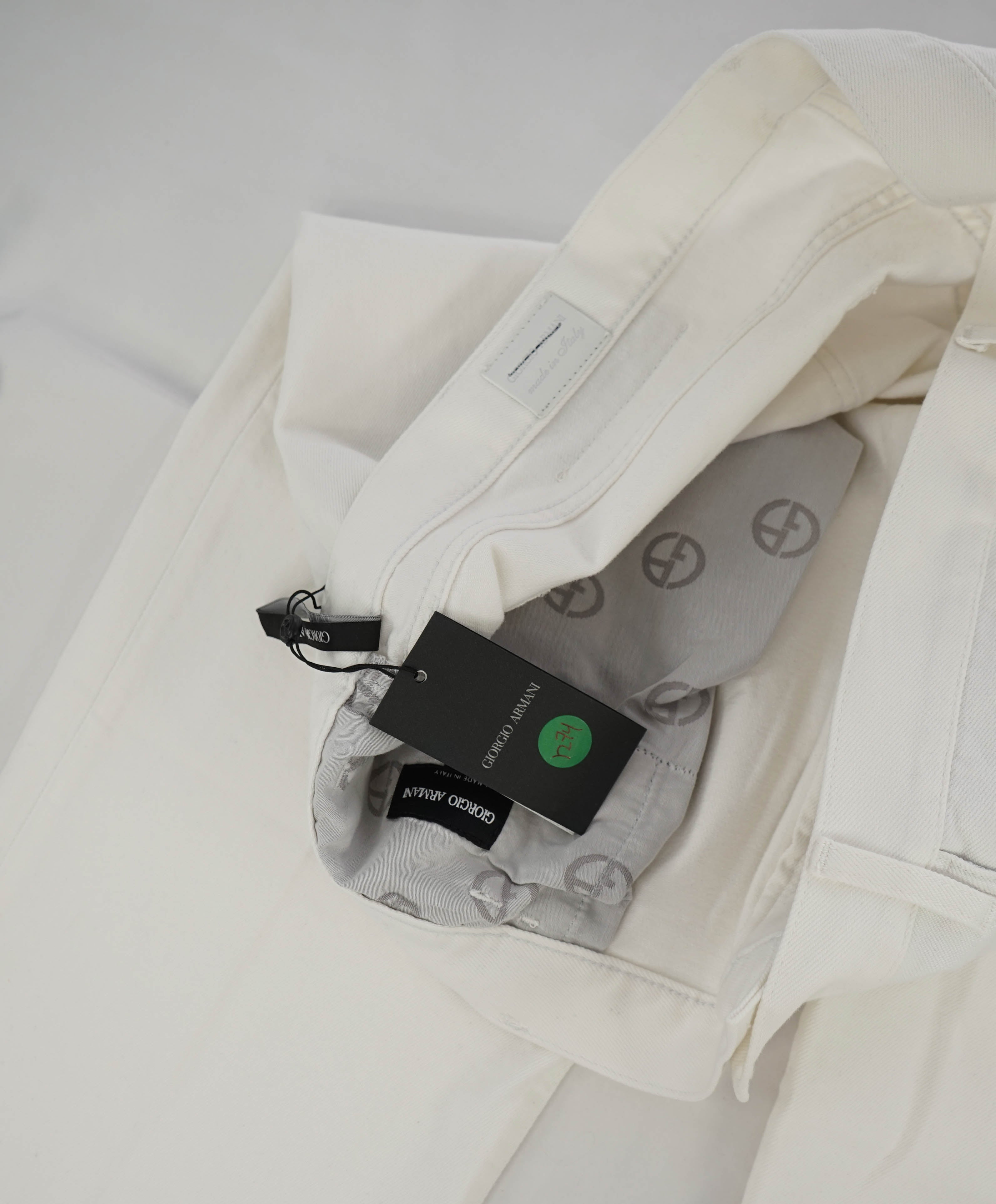 GIORGIO ARMANI - LARGE LOGO White 5-Pocket Denim Jeans Pants - 40W