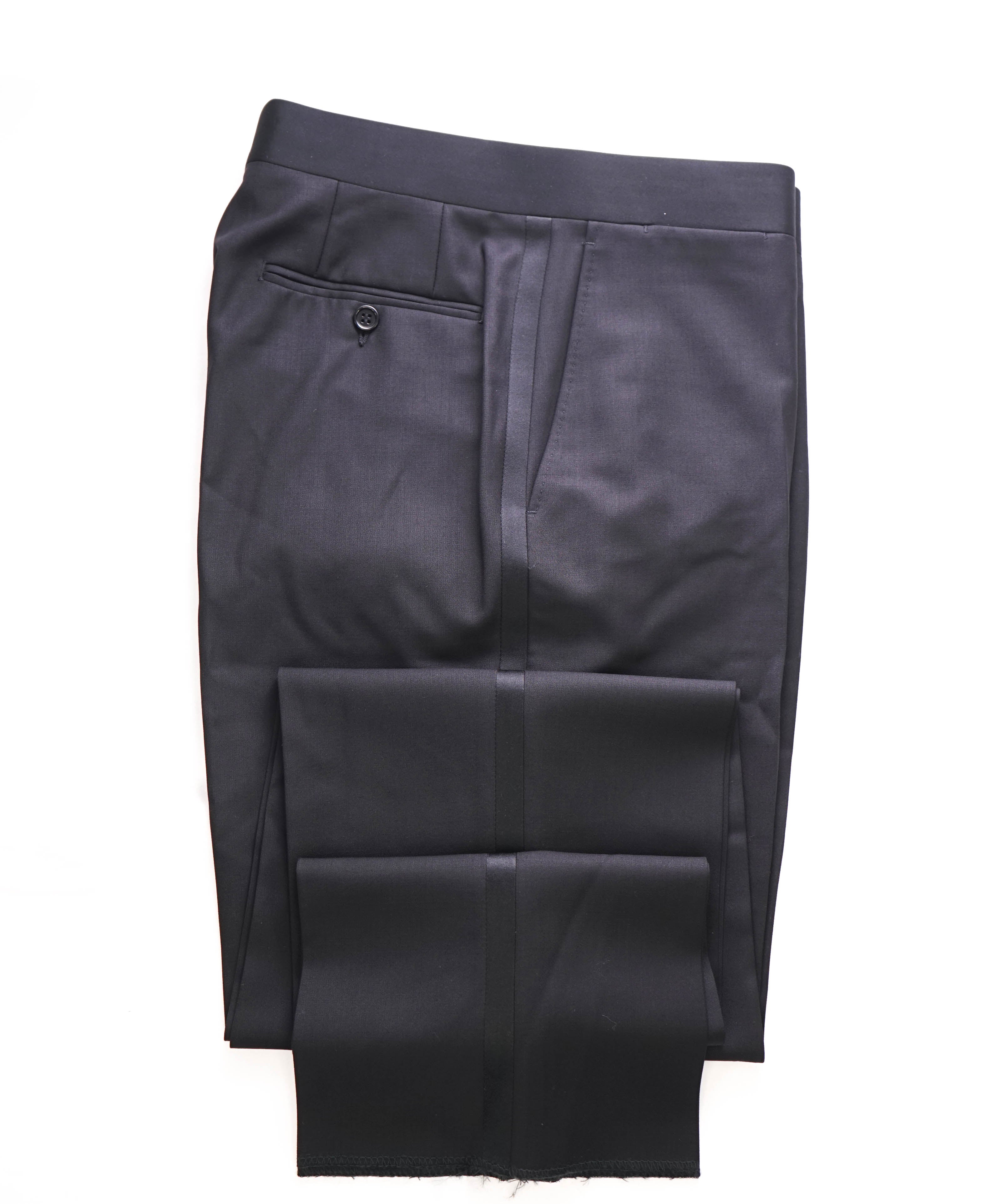 CANALI - *CLOSET STAPLE* Black Tux Flat Front Dinner Pants - 30W
