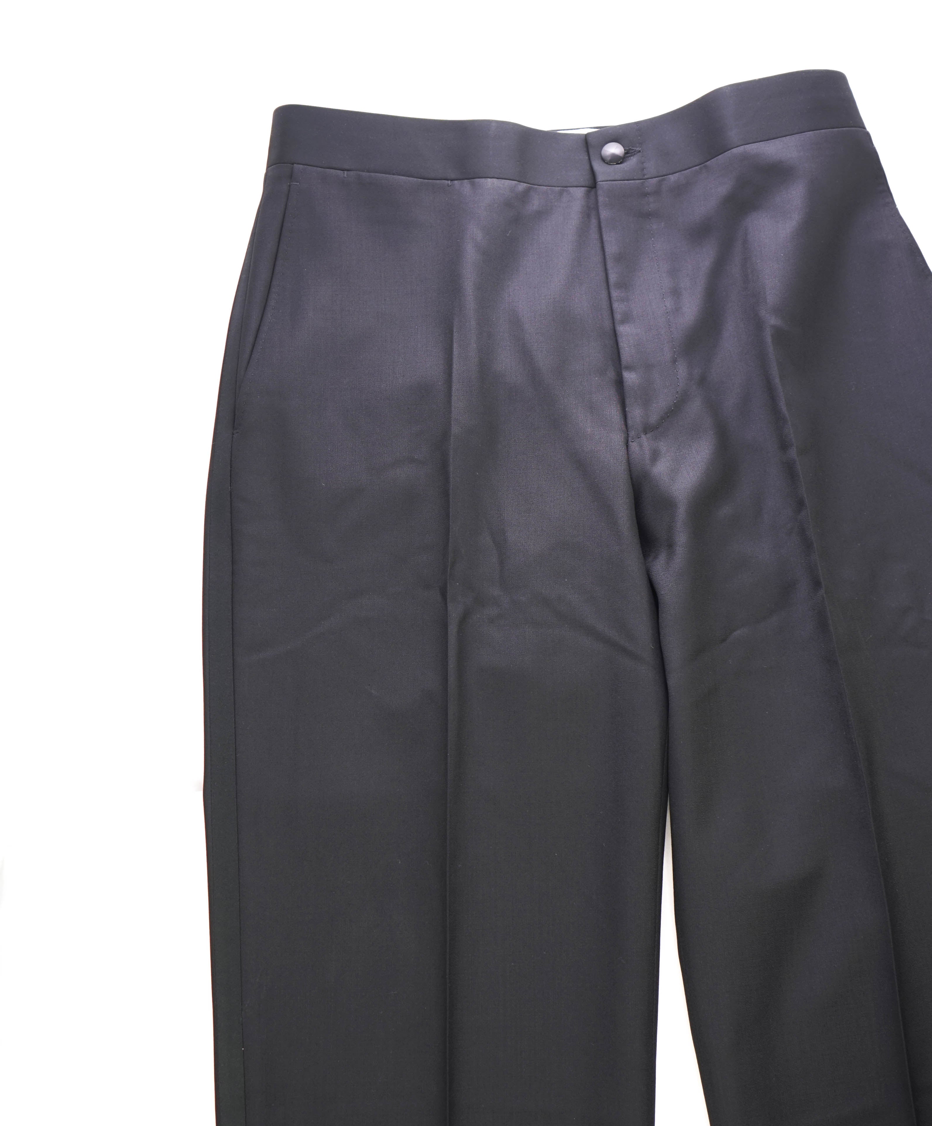 CANALI - *CLOSET STAPLE* Black Tux Flat Front Dinner Pants - 42W