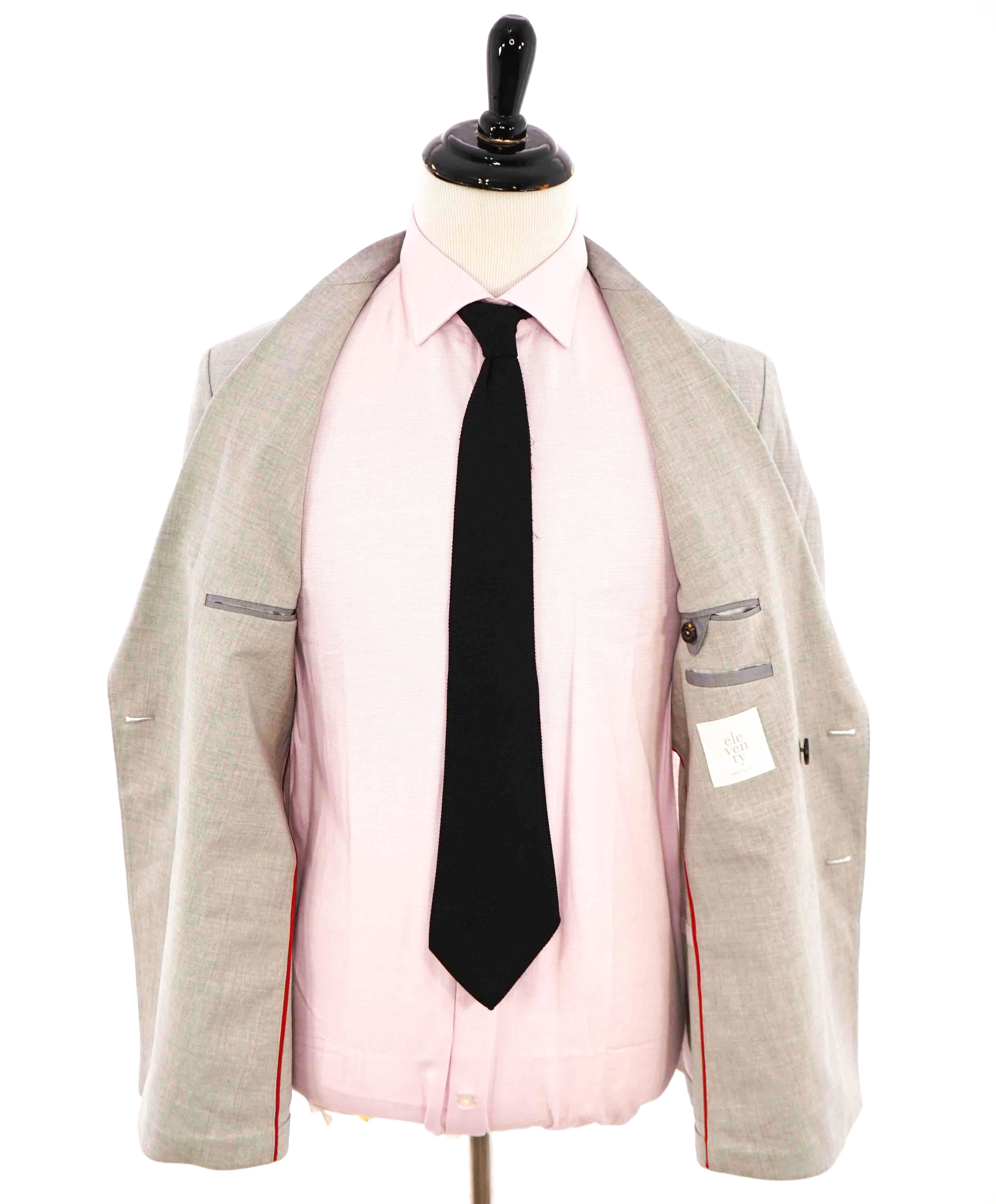 $1,595 ELEVENTY - Double Breasted Wool Neutral Patch Pcket Blazer - 40 US (50EU)
