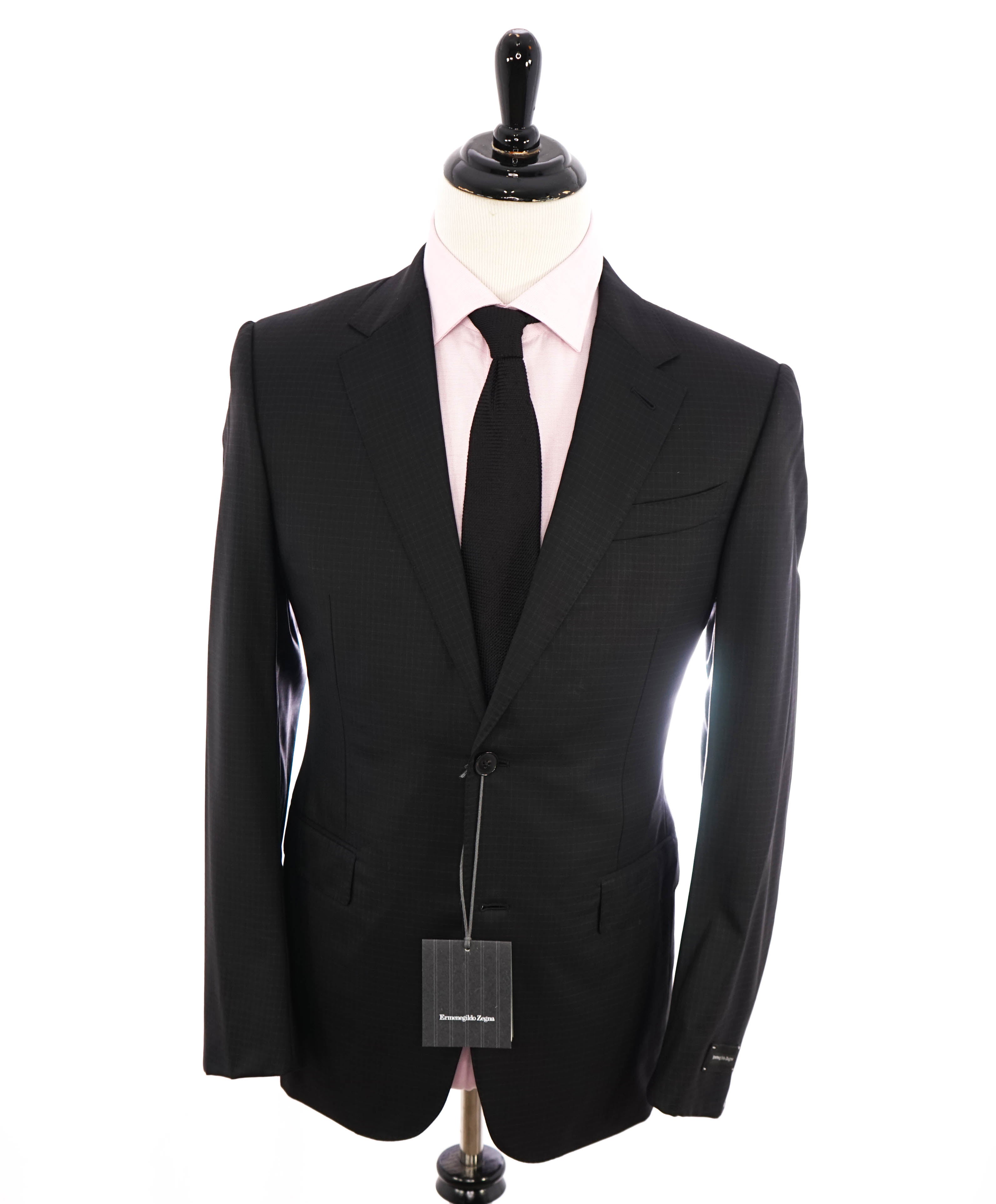 ERMENEGILDO ZEGNA - "15 MILMIL 15" Black Check Plaid Premium Fabric Suit - 40R