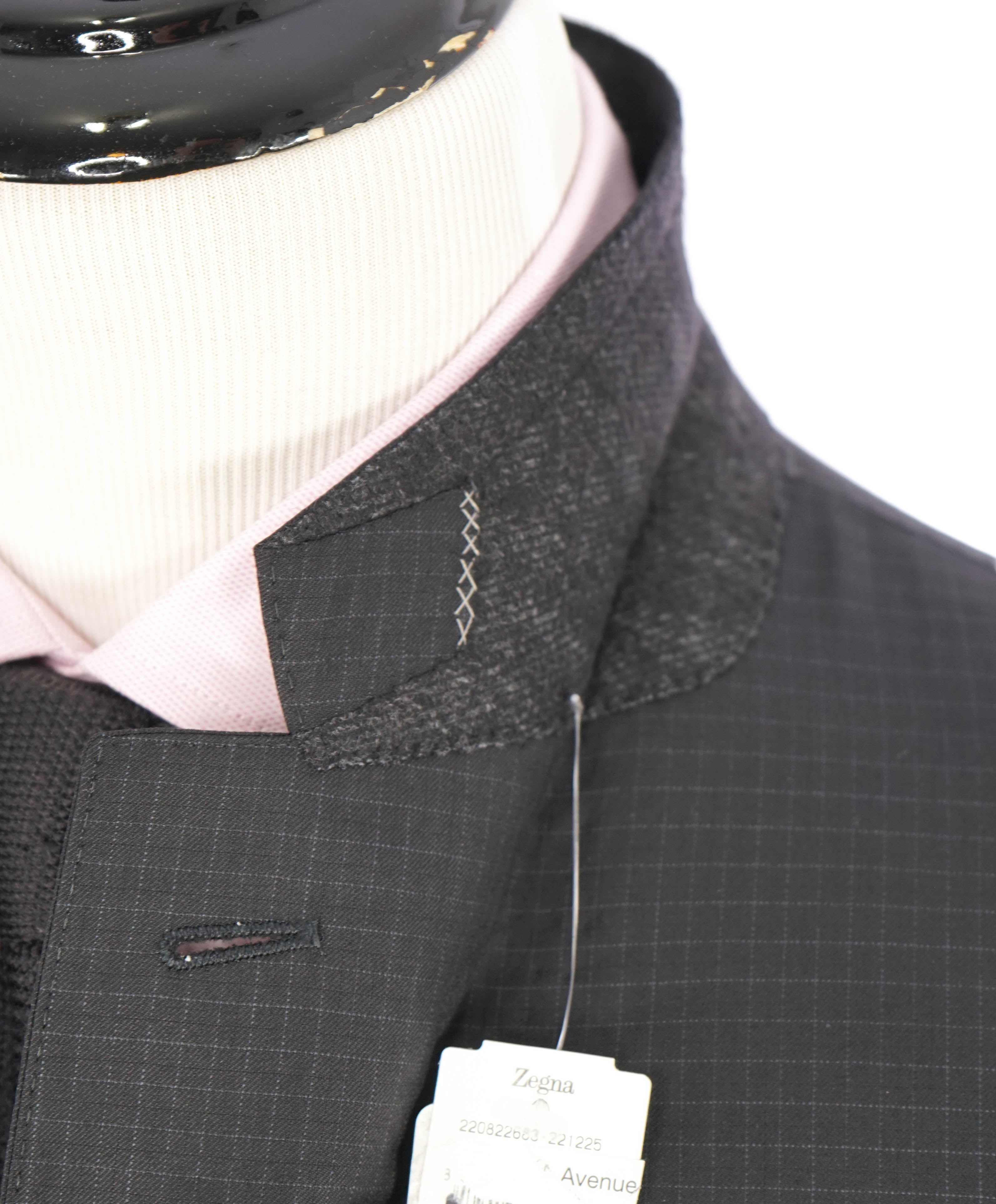 ERMENEGILDO ZEGNA - "15 MILMIL 15" Black Check Plaid Premium Fabric Suit - 40R