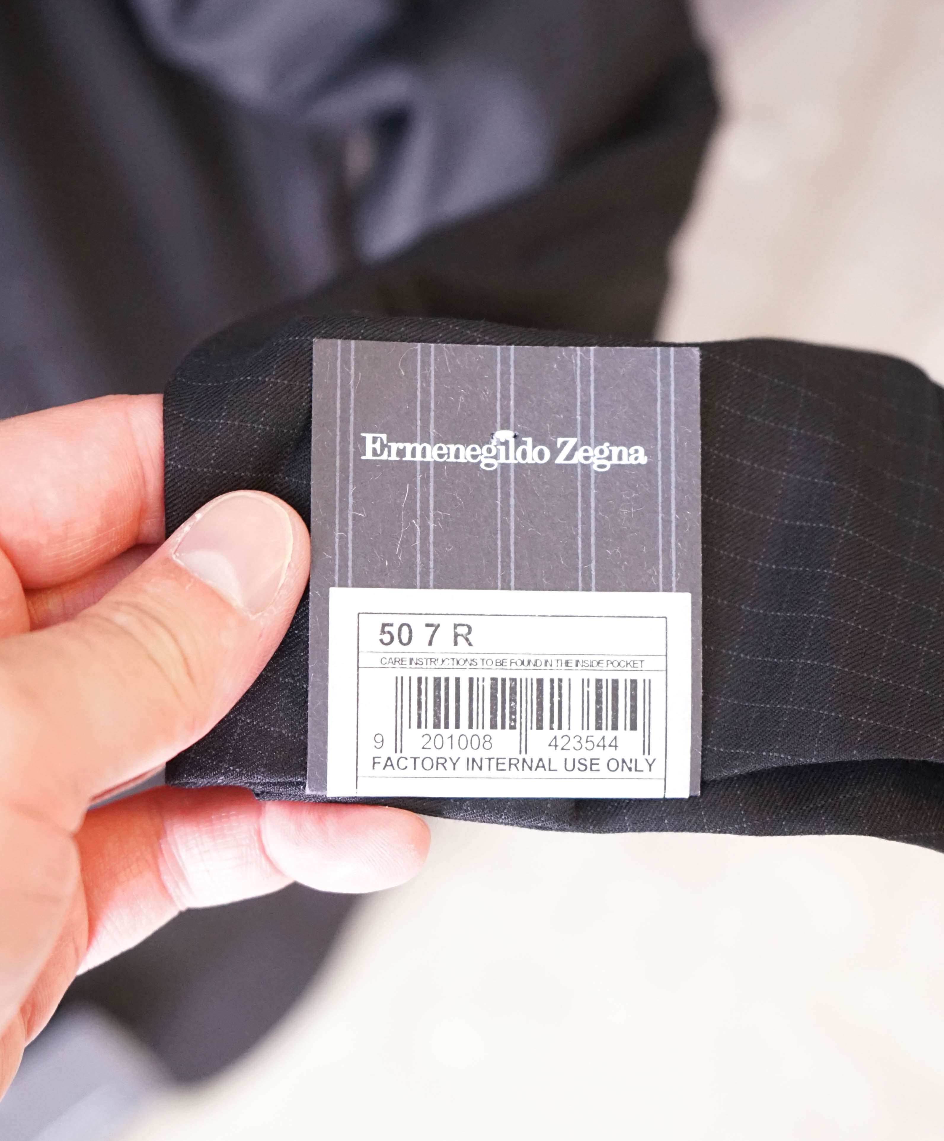 ERMENEGILDO ZEGNA - "15 MILMIL 15" Black Check Plaid Premium Fabric Suit - 40R