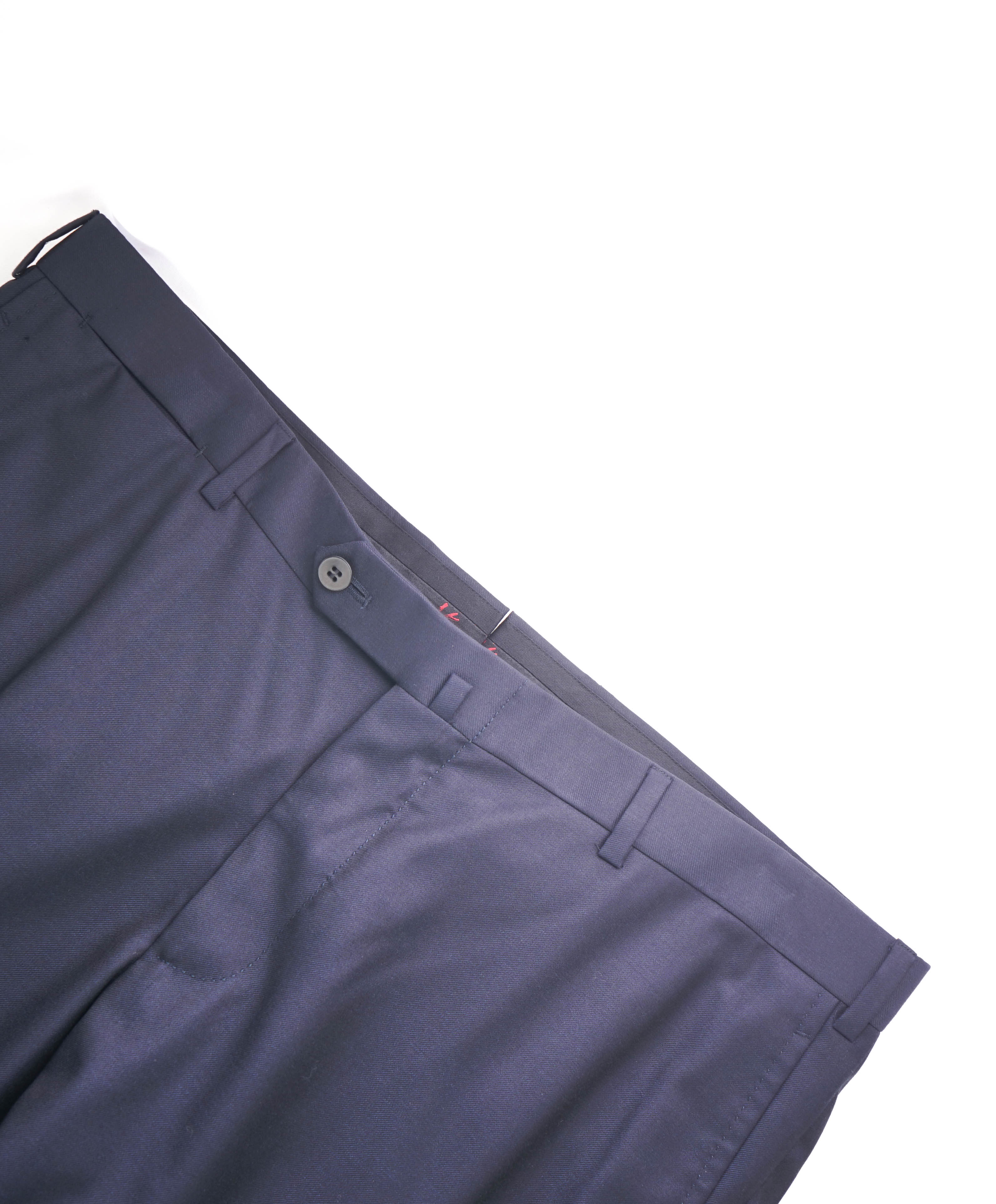 $695 ISAIA - *CLOSET STAPLE* Solid Navy Wool Dress Pants Flat Front - 37W (54EU)