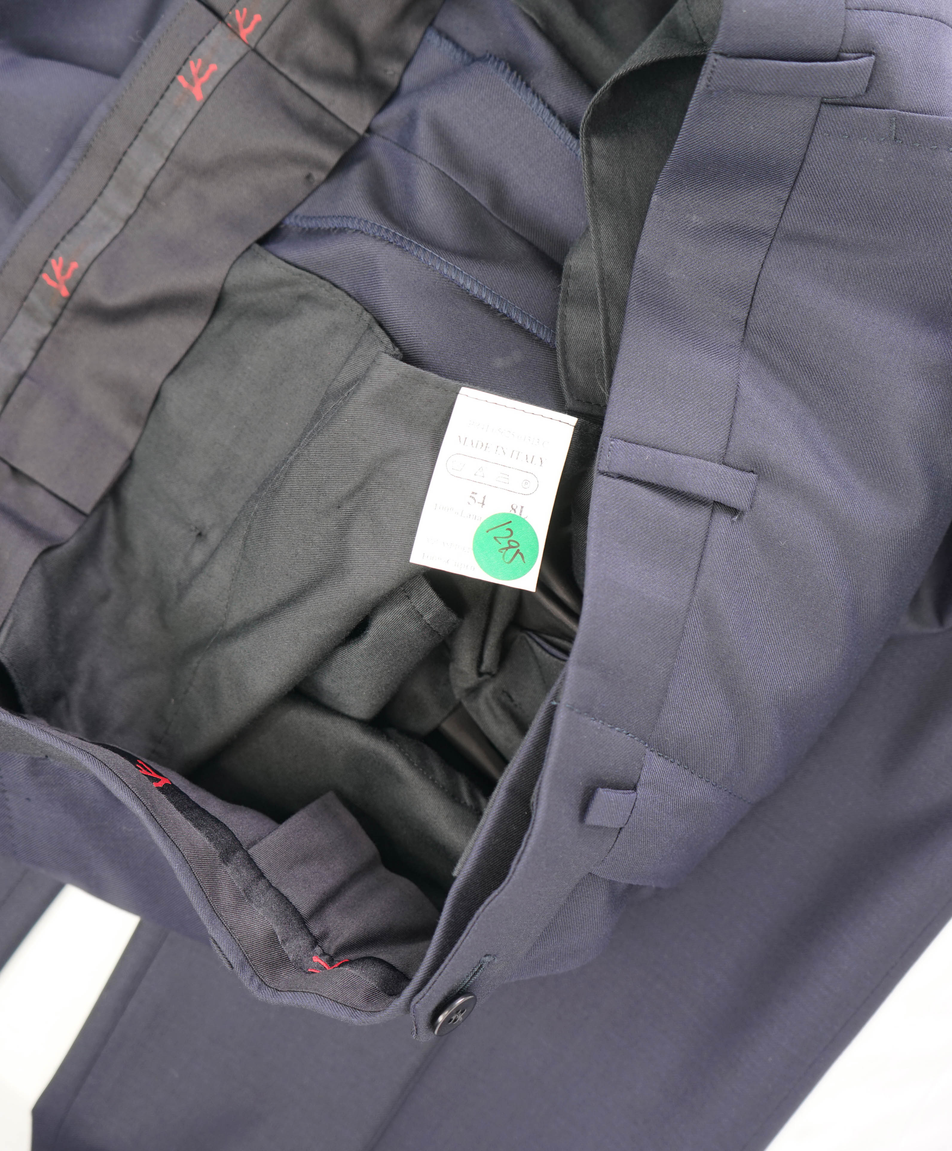 $695 ISAIA - *CLOSET STAPLE* Solid Navy Wool Dress Pants Flat Front - 37W (54EU)