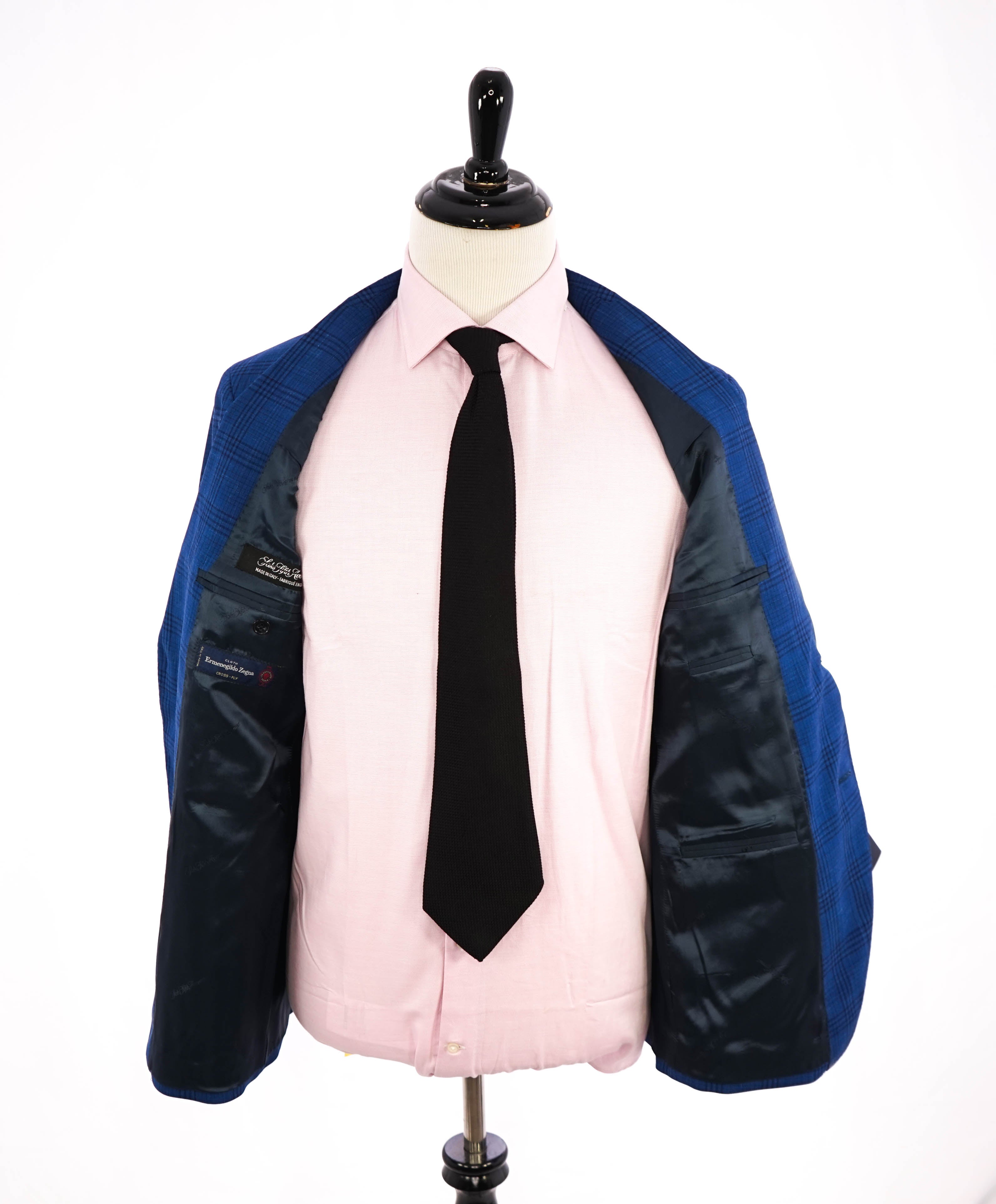 ERMENEGILDO ZEGNA - By SAKS FIFTH AVENUE Wool/Linen Check Blazer- 40R