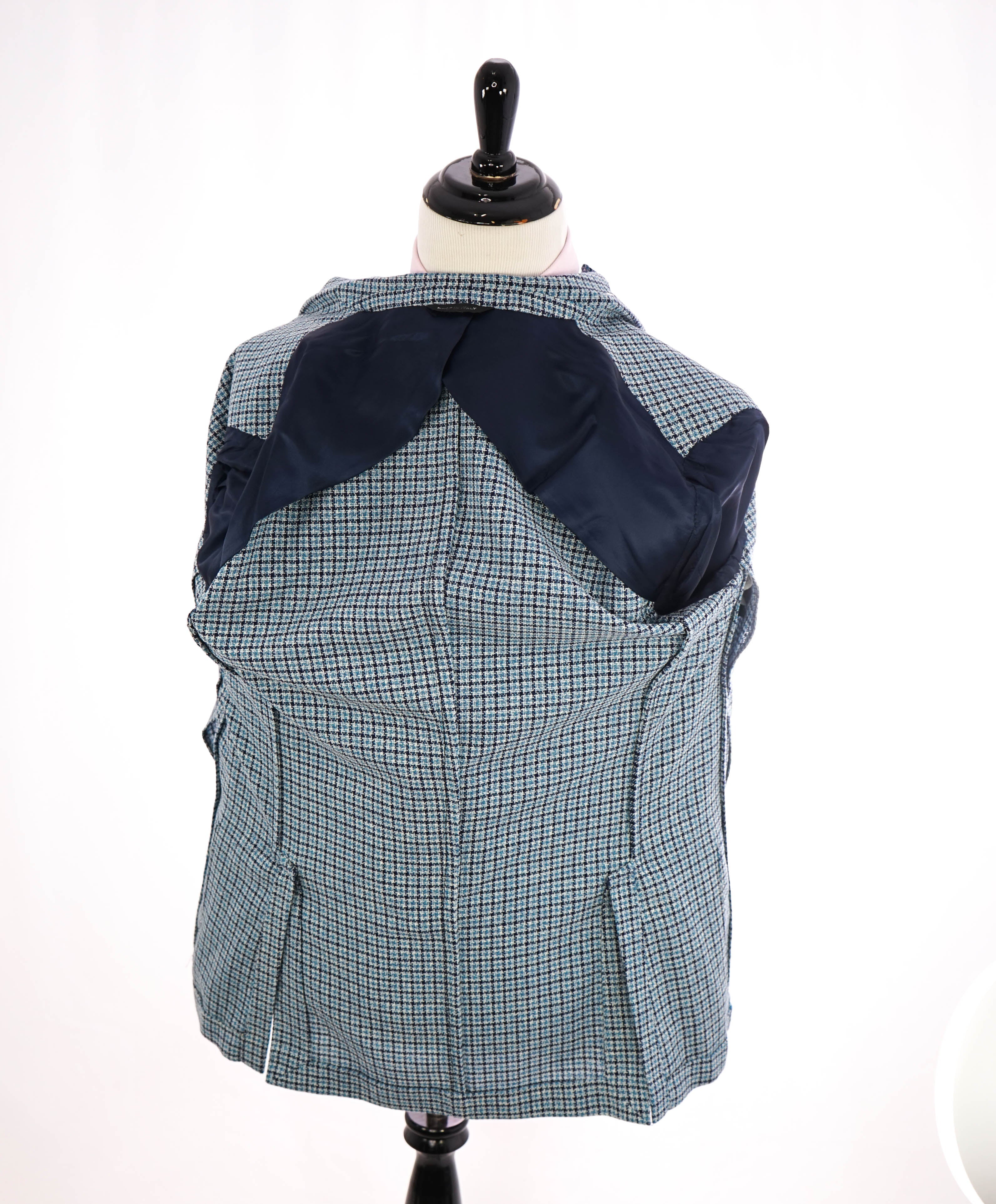 $895 VITALE BARBERIS CANONICO - For SAKS 5TH AVE Blue Houndstooth Blazer - 42R