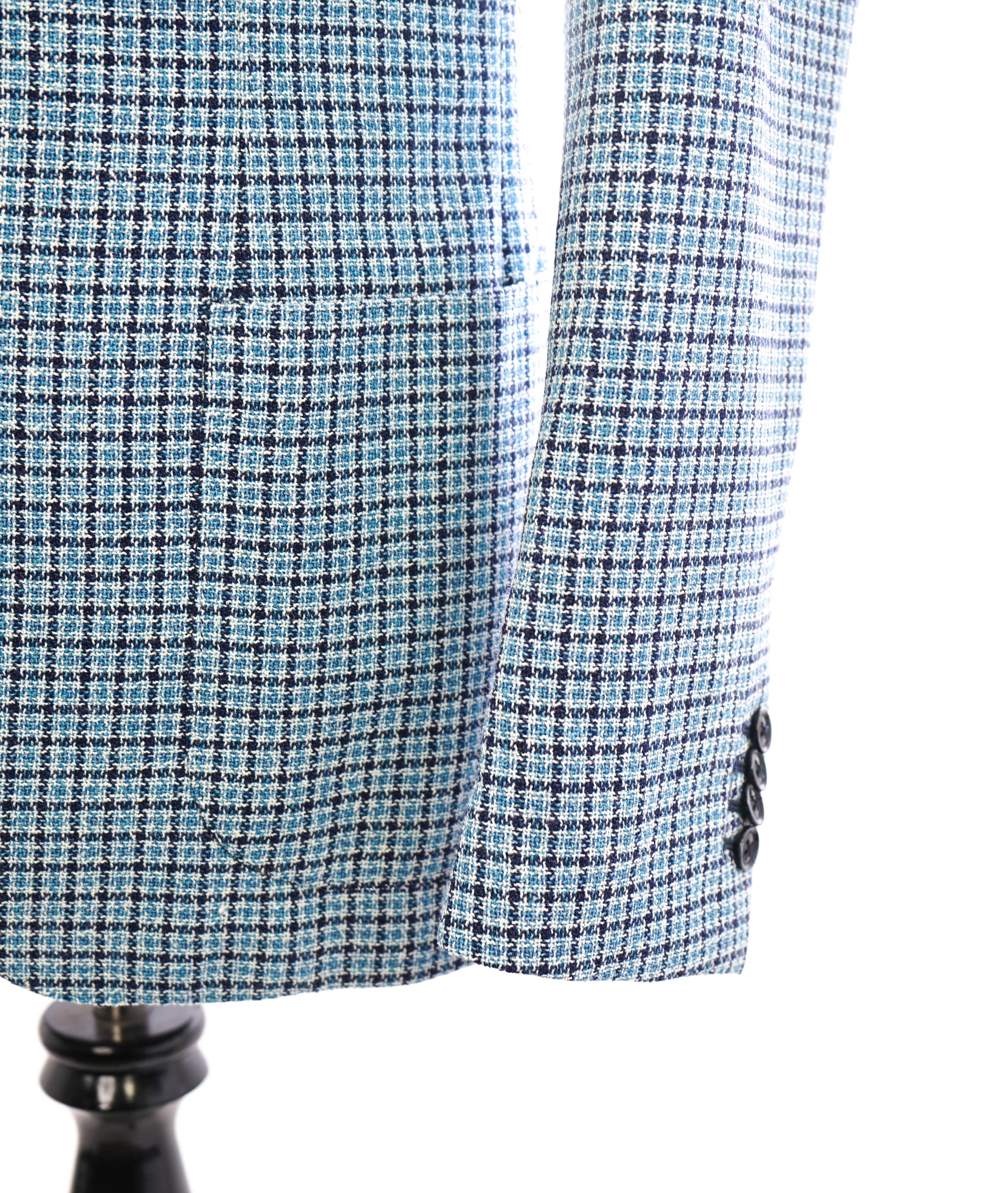 $895 VITALE BARBERIS CANONICO - For SAKS 5TH AVE Blue Houndstooth Blazer - 42R