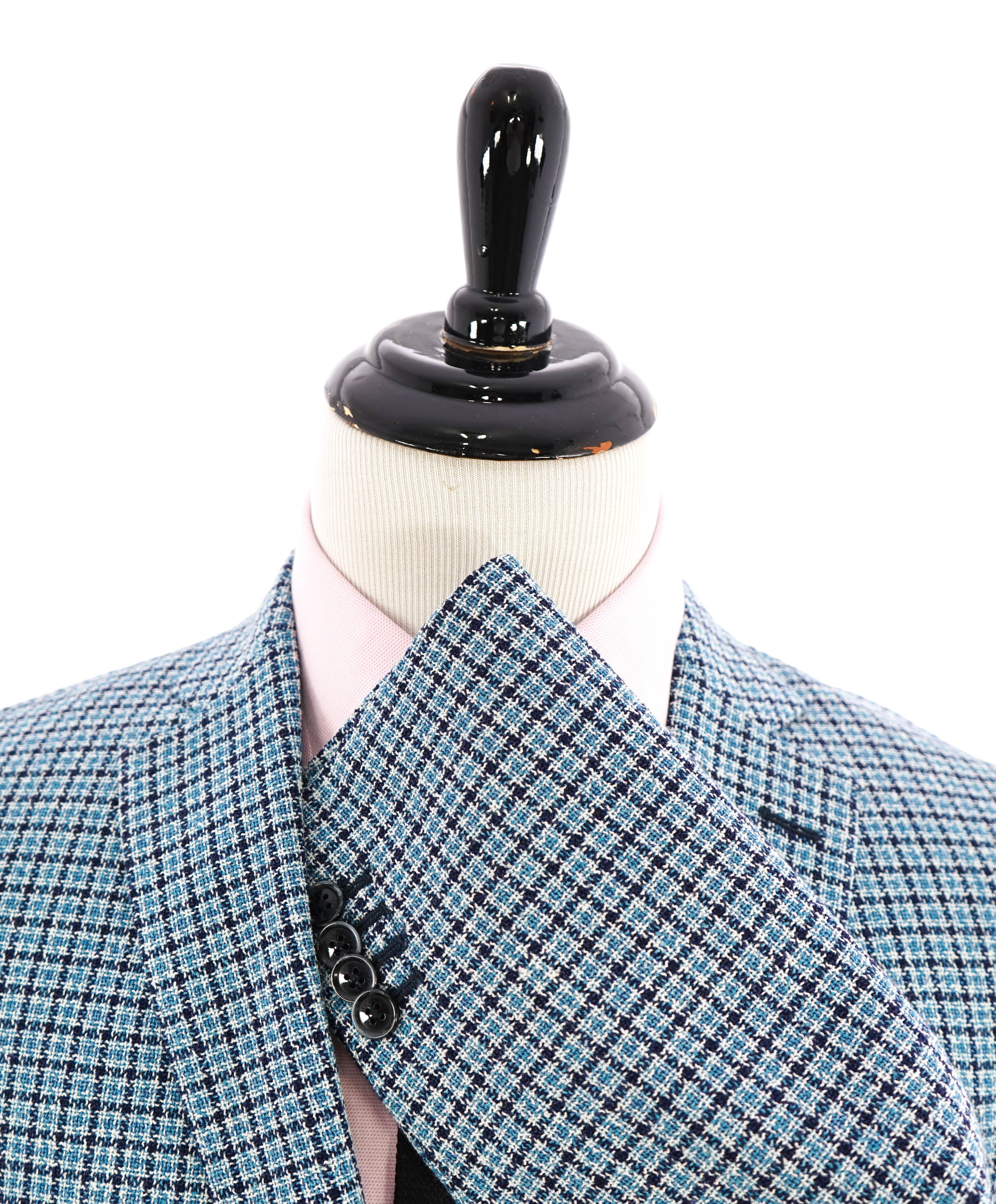 $895 VITALE BARBERIS CANONICO - SAKS 5TH AVE Blue Houndstooth Blazer - 42R