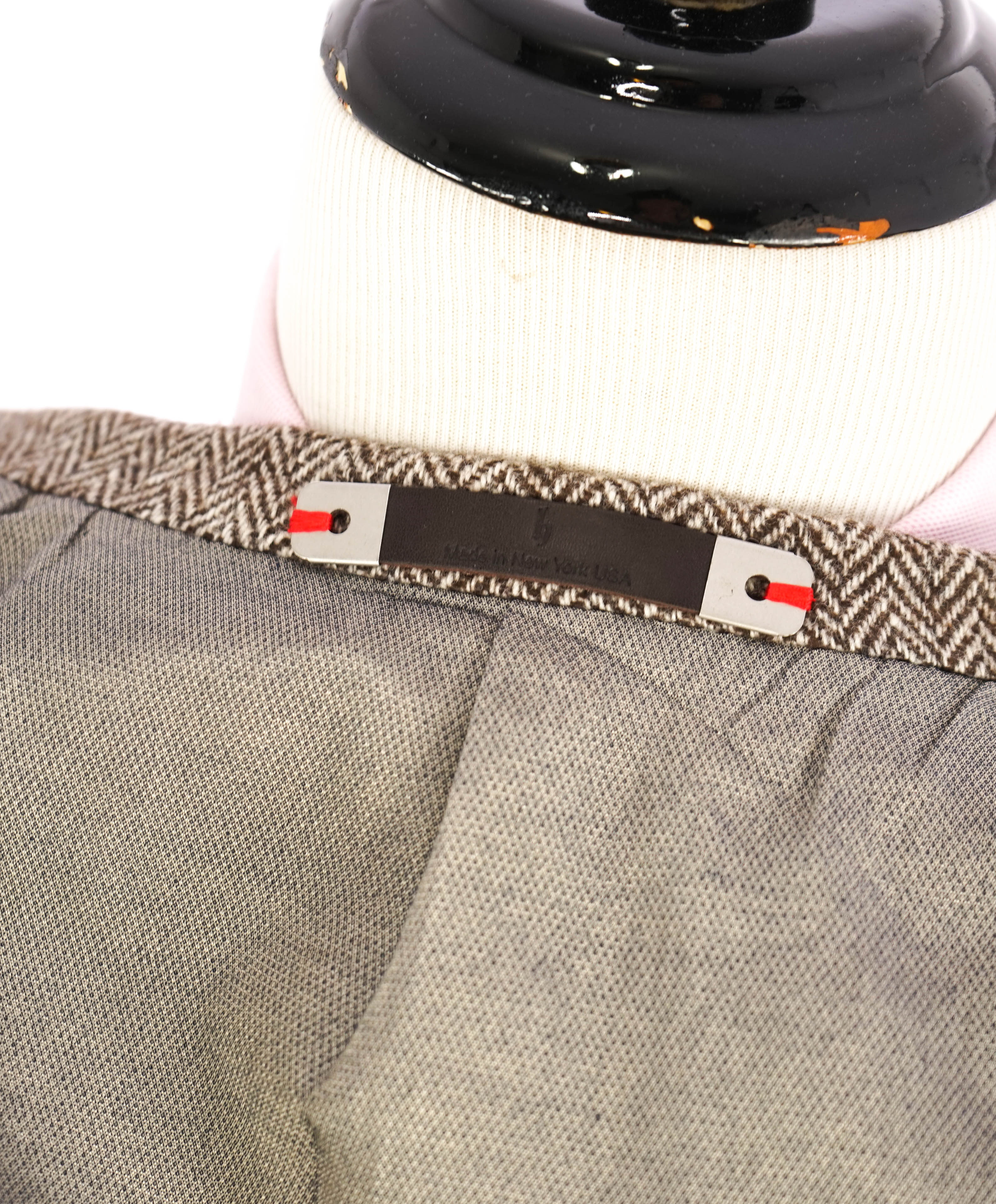HICKEY FREEMAN - Brown HERRINGBONE Flannel Semi-Lined Blazer - 42R
