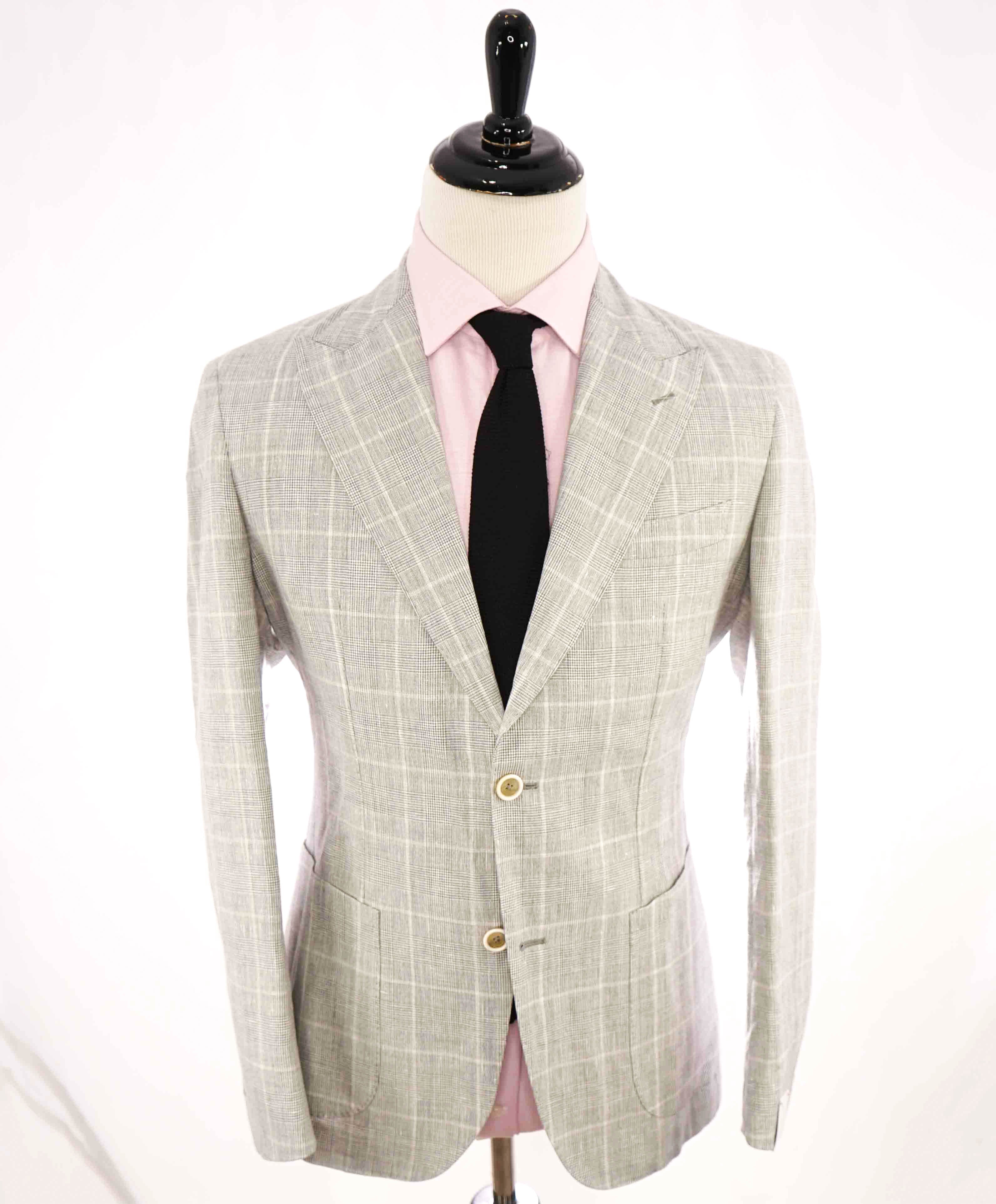 $2,195 ELEVENTY - "WOOL & LINEN" Gray Summer "JOGGER" Suit - 40 (50 EU)