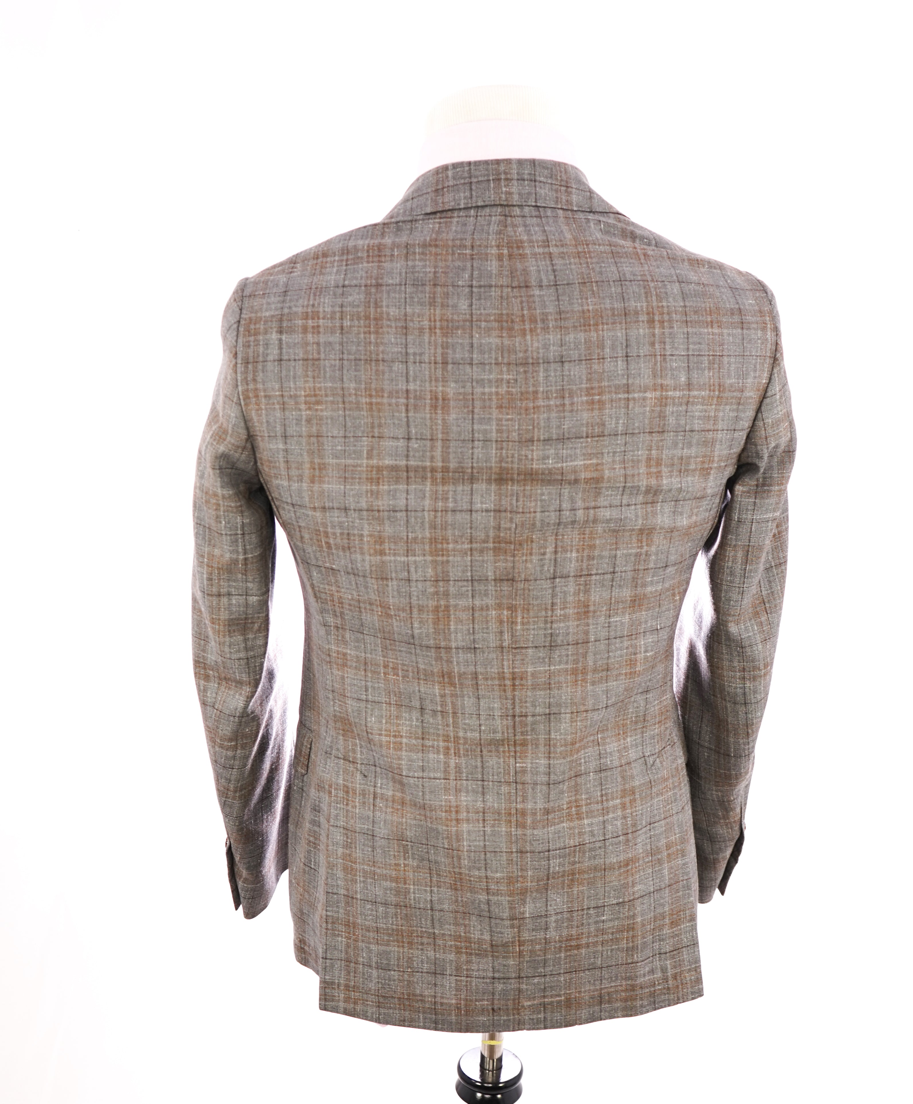 ELEVENTY - "PREMIUM" Camel & Gray Check WOOL/SILK/LINEN Suit - 38R