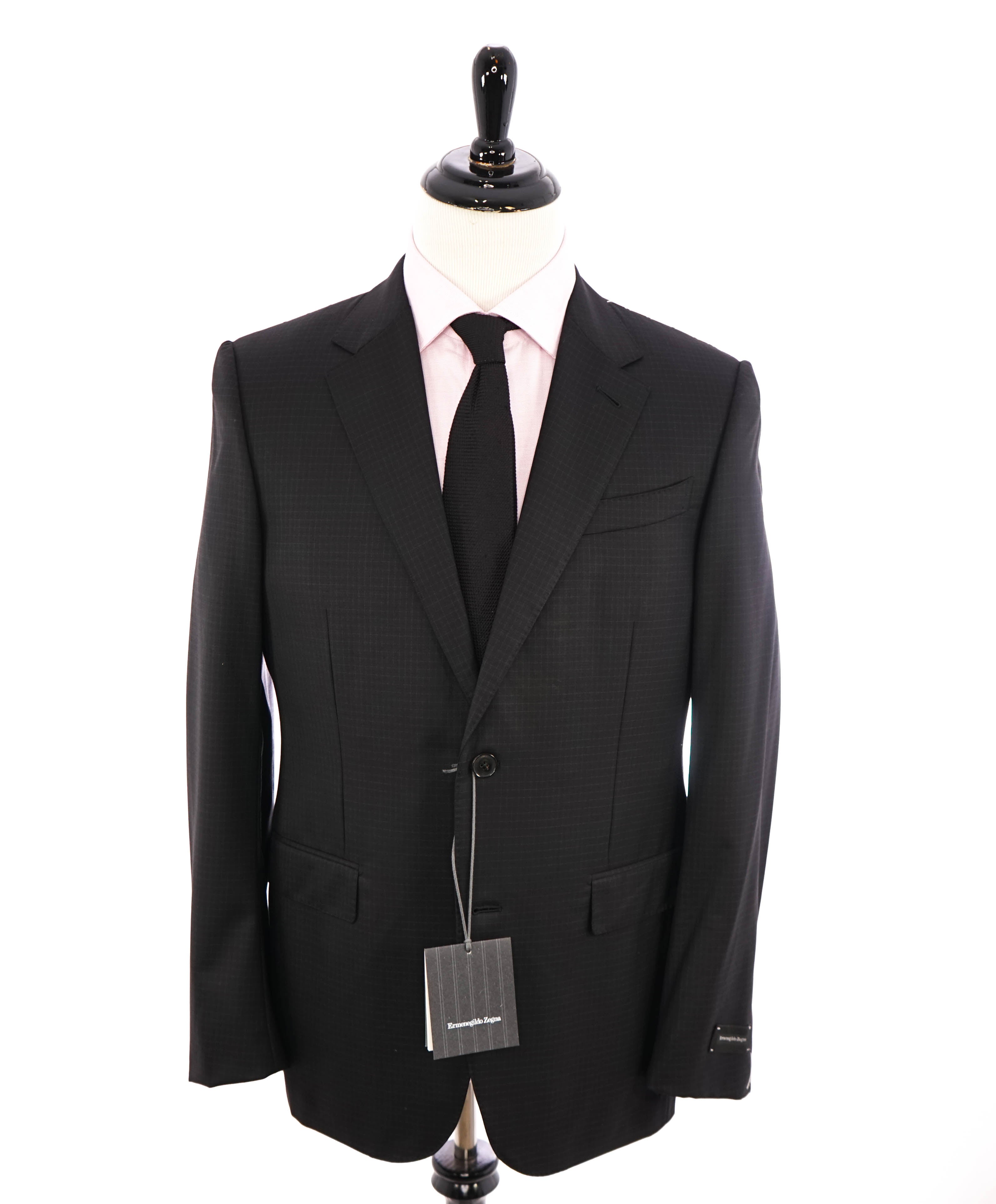 ERMENEGILDO ZEGNA - "15 MILMIL 15" Black Check Plaid Premium Fabric Suit - 40R