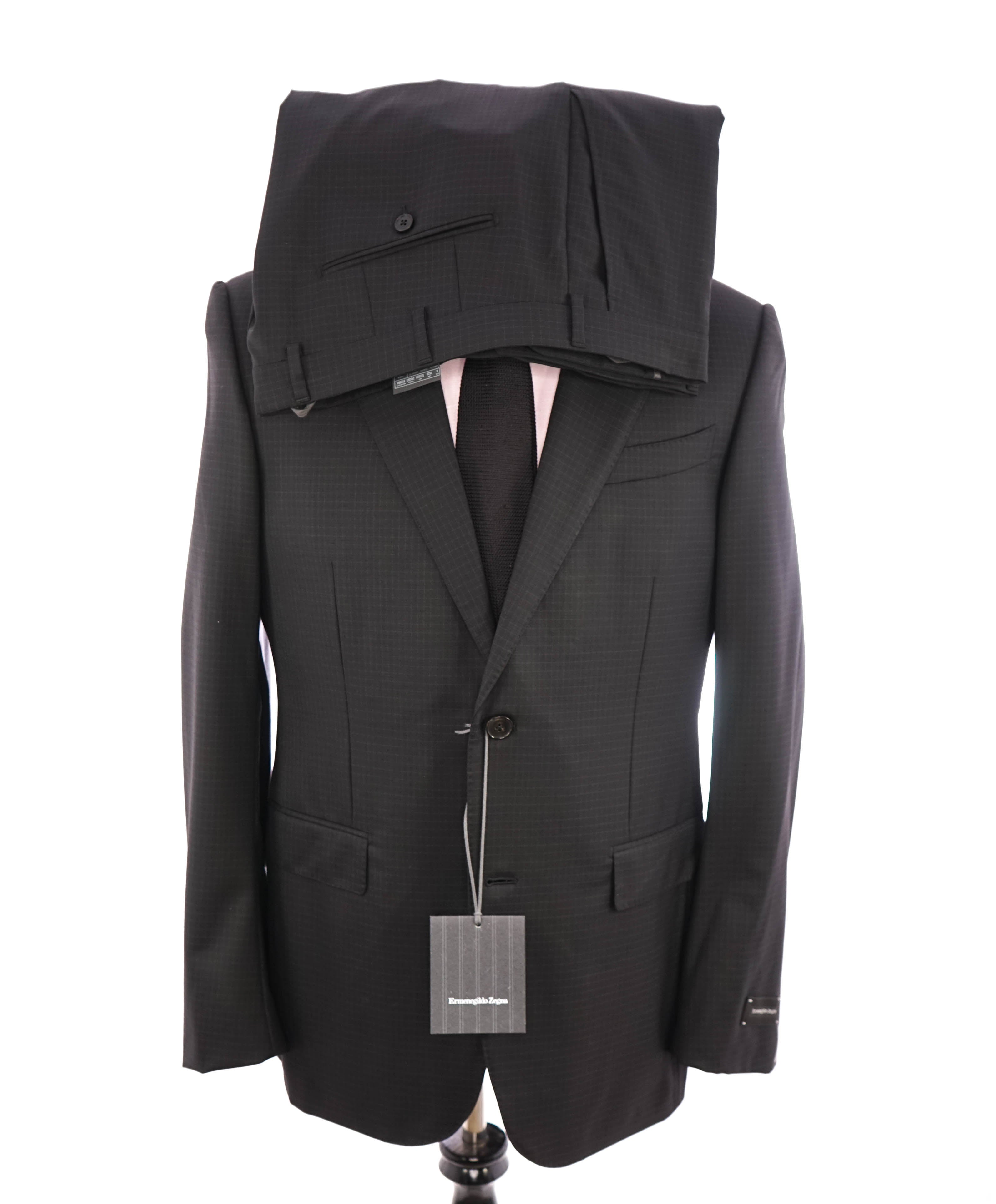 ERMENEGILDO ZEGNA - "15 MILMIL 15" Black Check Plaid Premium Fabric Suit - 40R