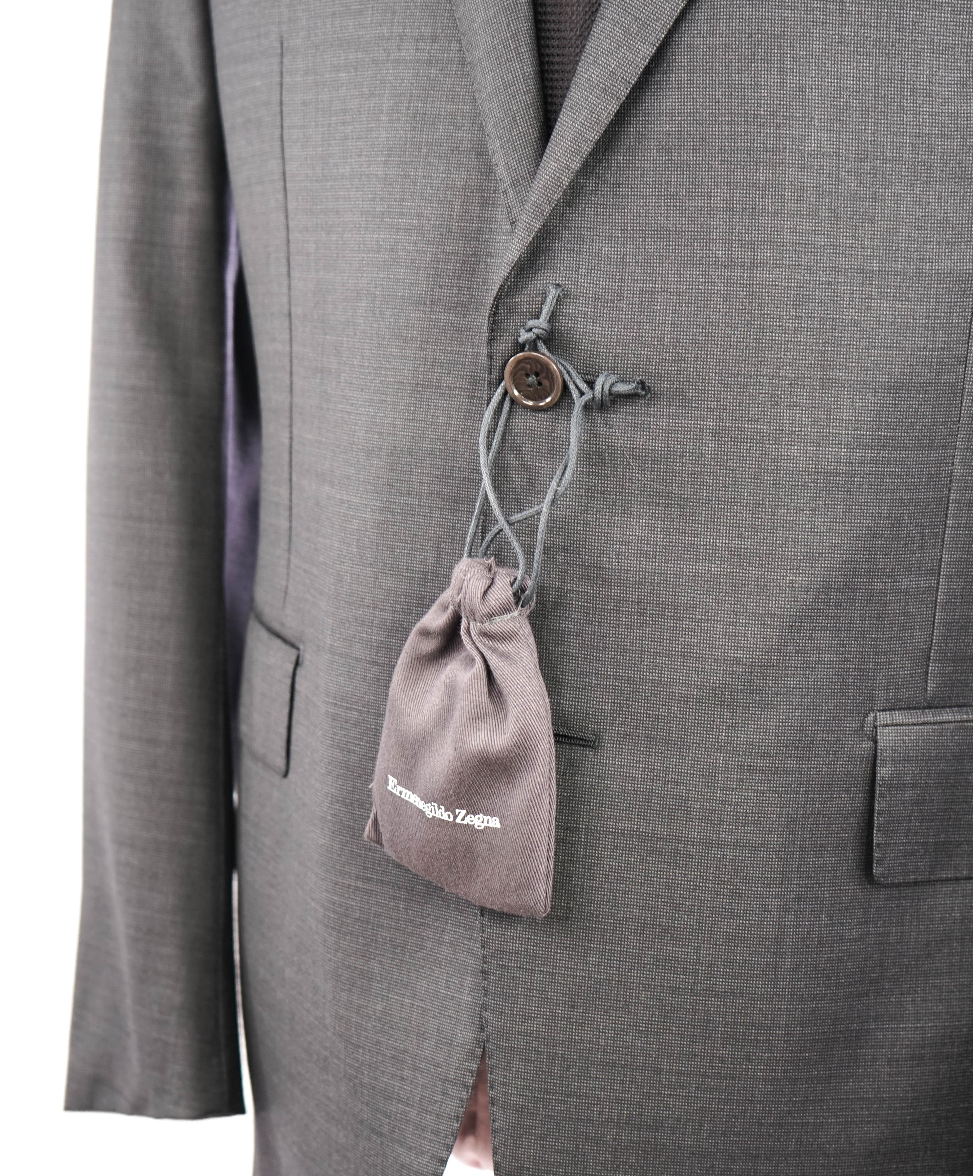 ERMENEGILDO ZEGNA -"TROFEO" Gray Birdseye *MILANO* Premium Suit - 44R