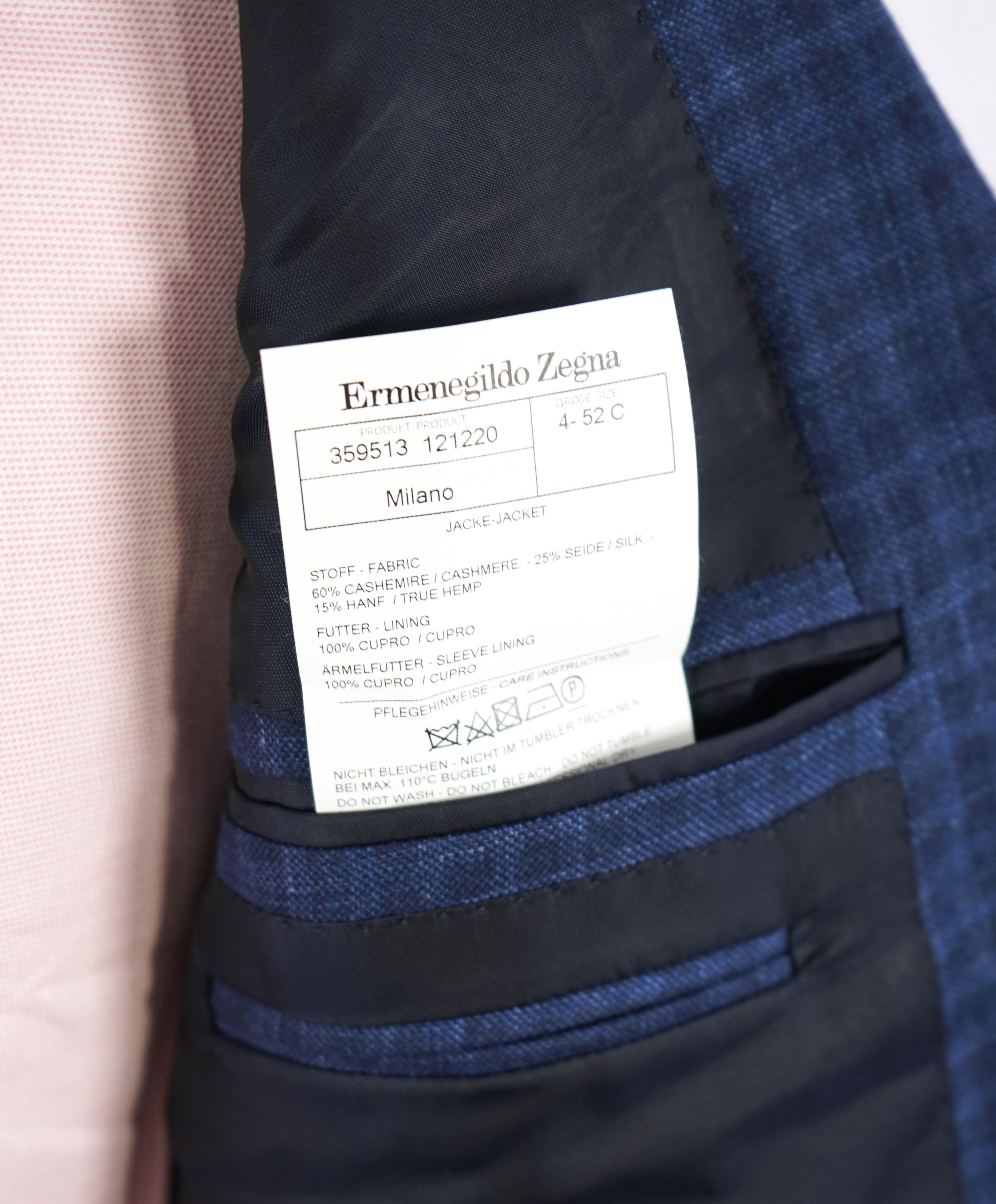 ERMENEGILDO ZEGNA - Blue Bold Check *CASHMERE* SILK/LINEN Blazer - 42S