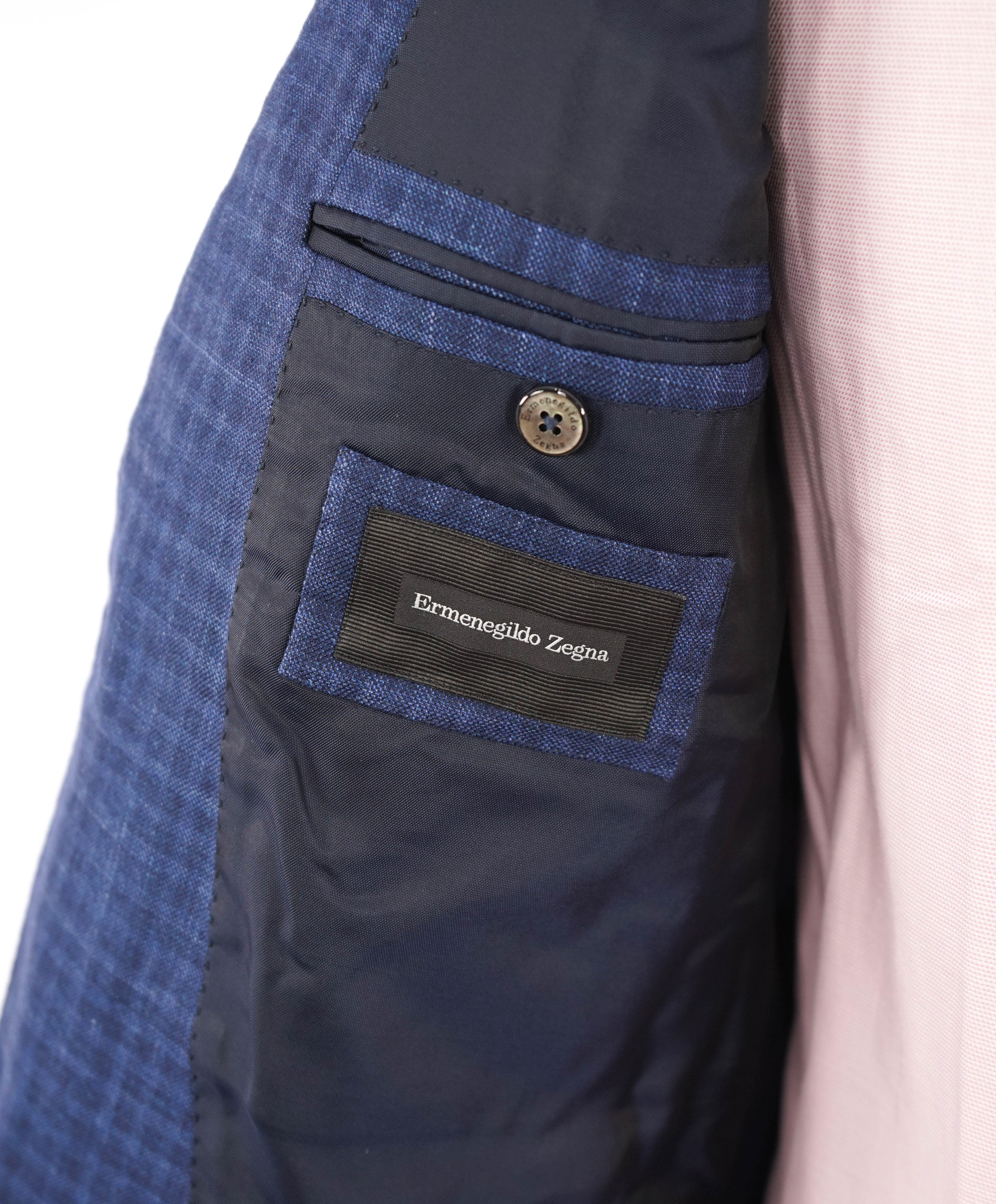 ERMENEGILDO ZEGNA - Blue Bold Check *CASHMERE* SILK/LINEN Blazer - 42S