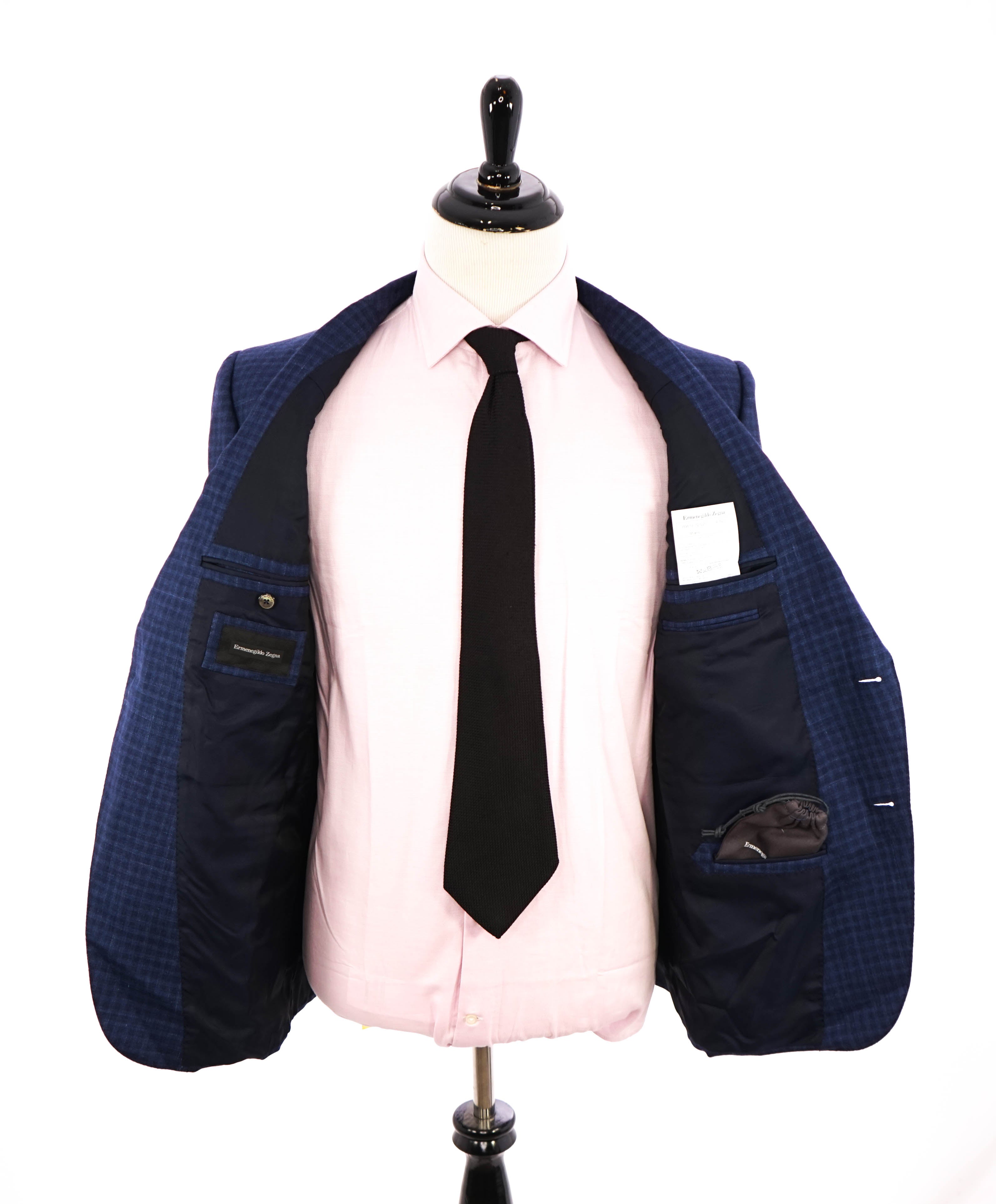ERMENEGILDO ZEGNA - Blue Bold Check *CASHMERE* SILK/LINEN Blazer - 42S