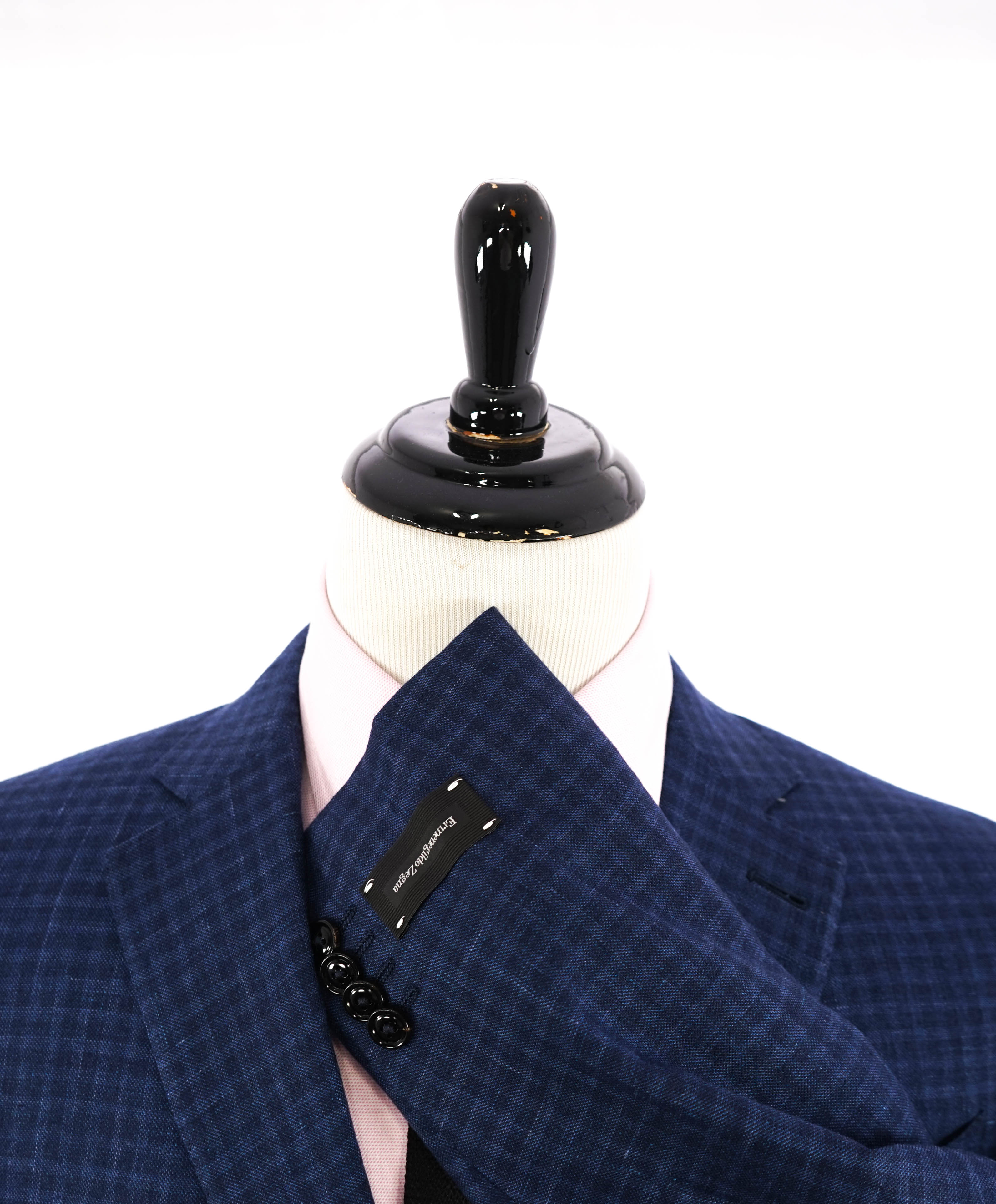 ERMENEGILDO ZEGNA - Blue Bold Check *CASHMERE* SILK/LINEN Blazer - 42S
