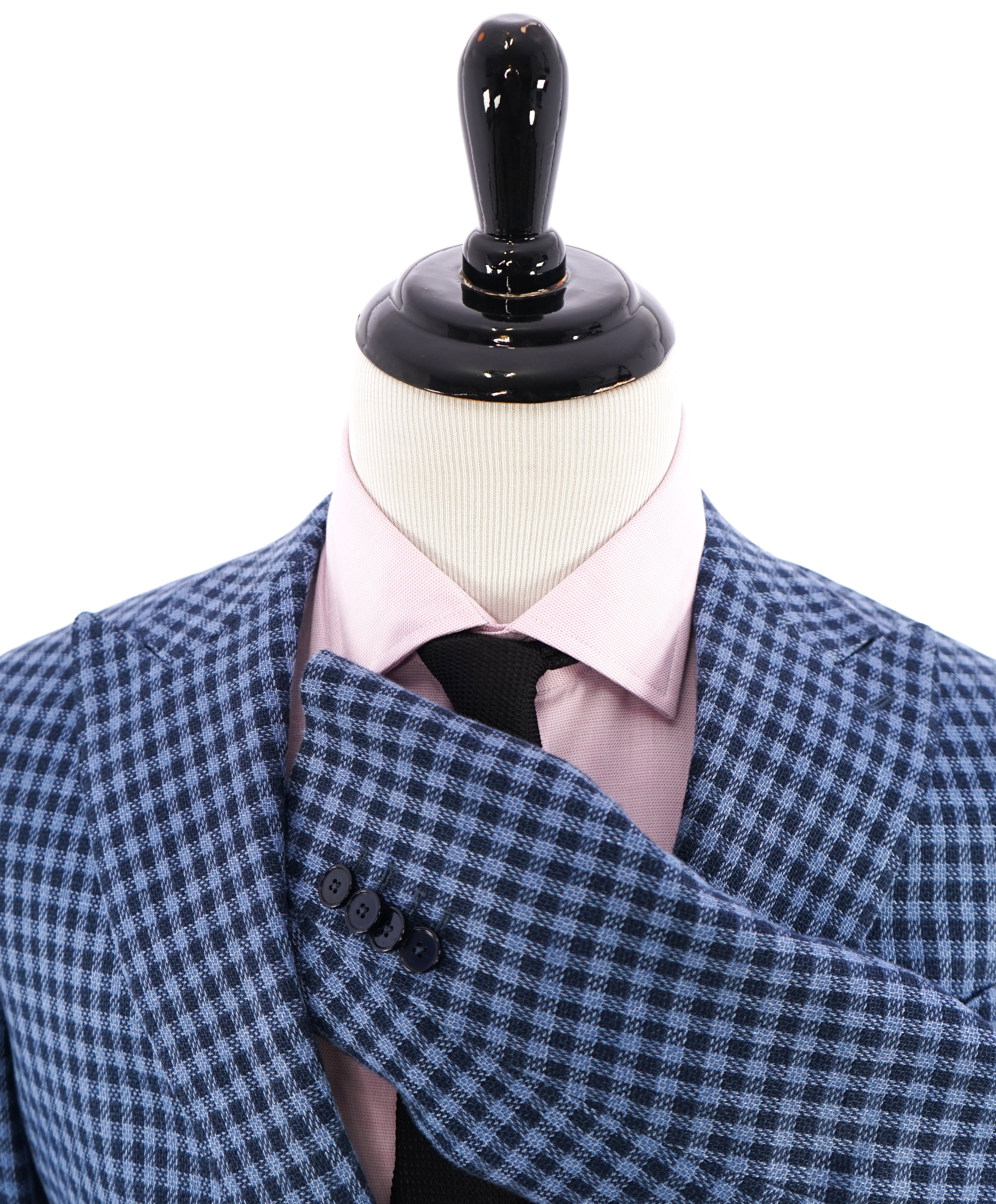PAOLONI - TOM FORD STYLE - Wide Peak Lapel Plaid Linen Blazer - 40R