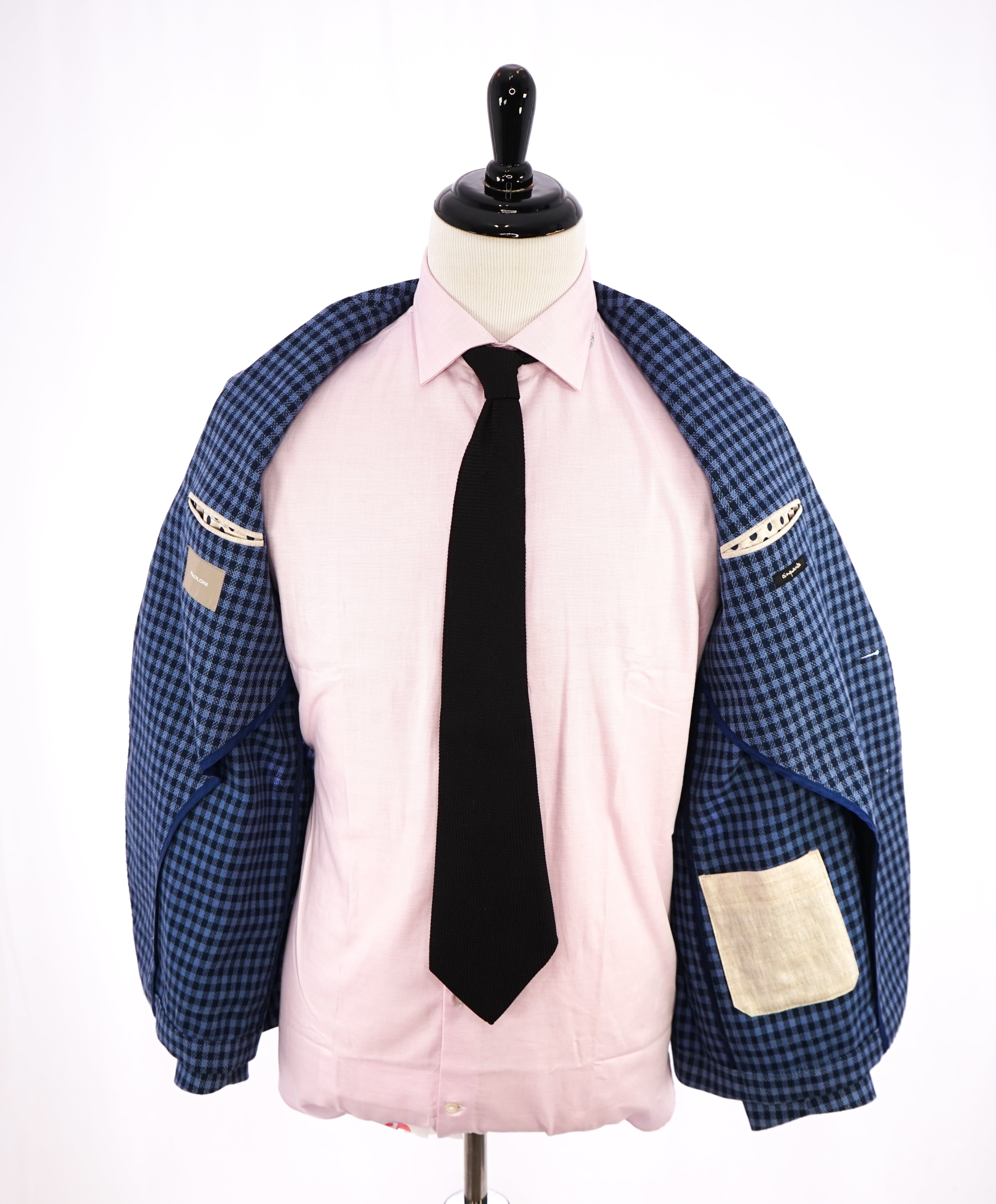 PAOLONI - TOM FORD STYLE - Wide Peak Lapel Plaid Linen Blazer - 40R