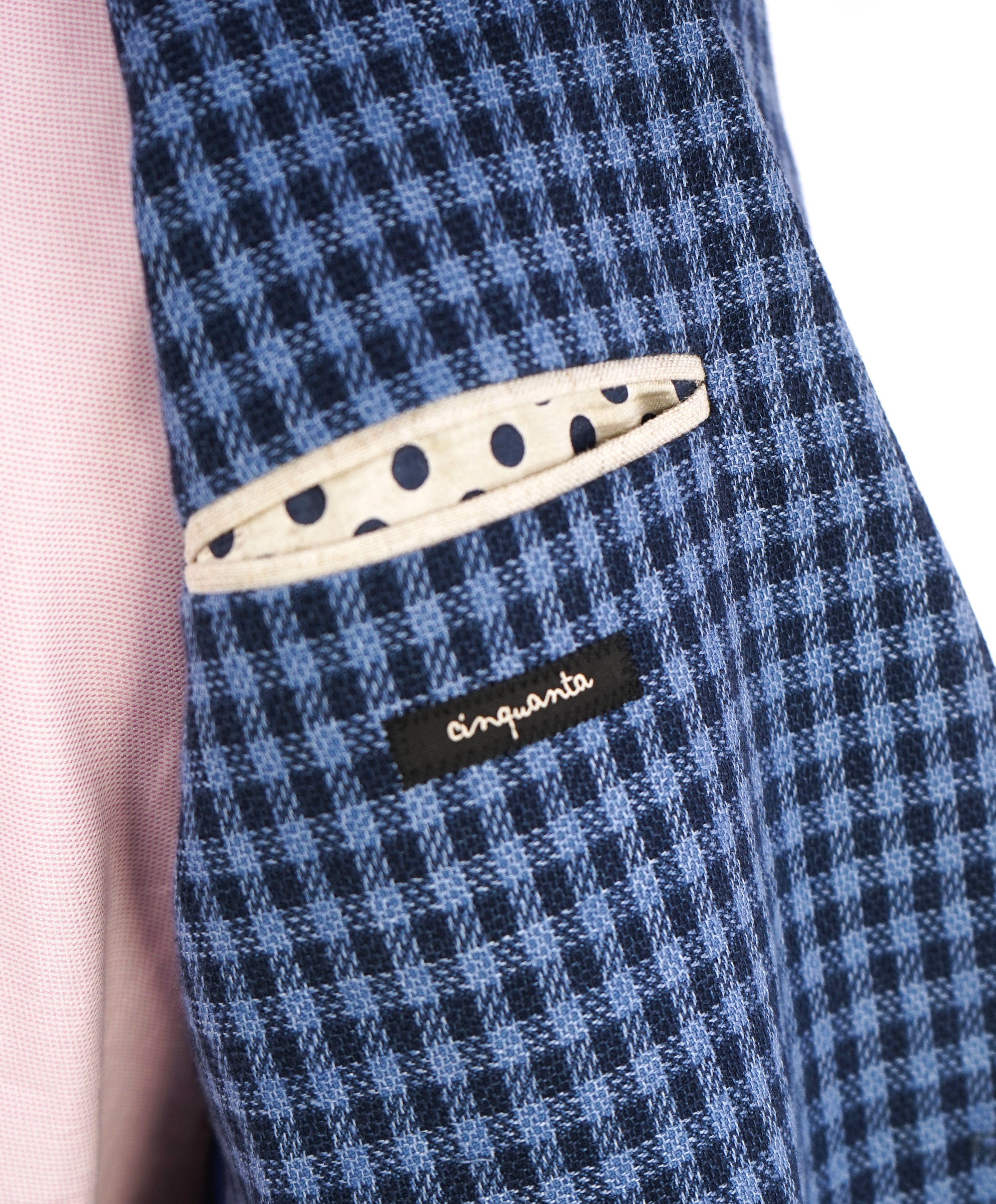 PAOLONI - TOM FORD STYLE - Wide Peak Lapel Plaid Linen Blazer - 40R
