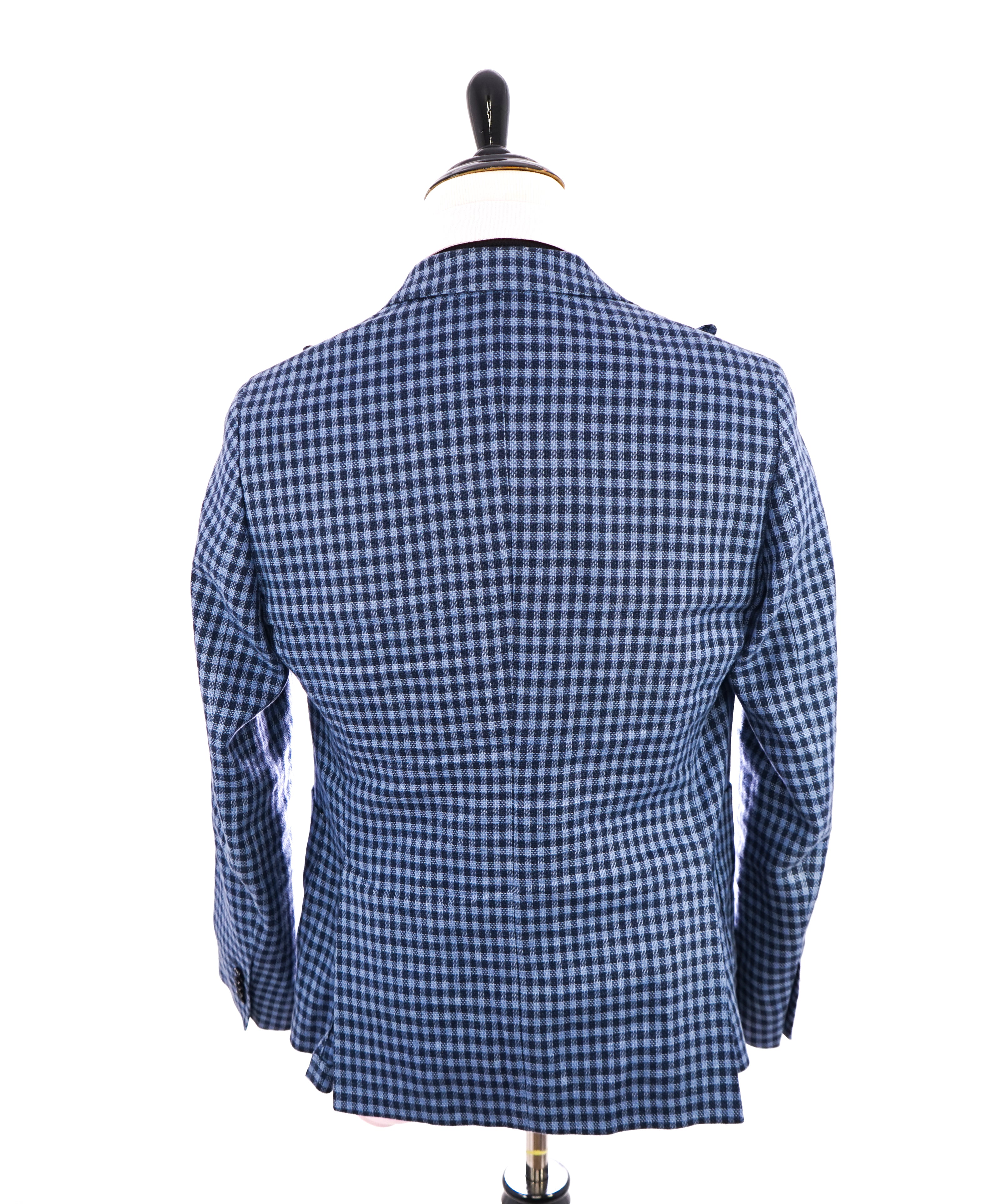 PAOLONI - TOM FORD STYLE - Wide Peak Lapel Plaid Linen Blazer - 40R