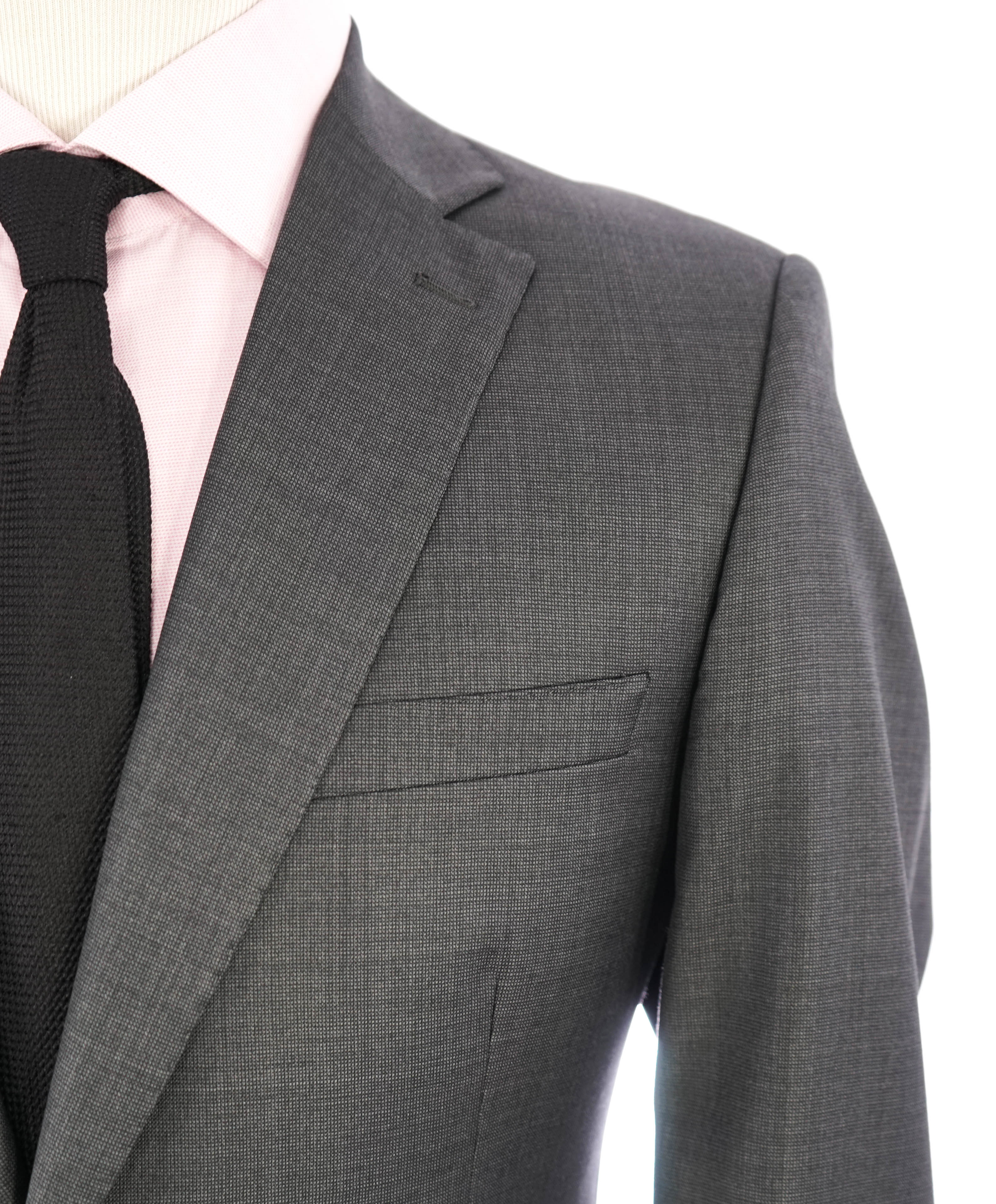 ERMENEGILDO ZEGNA - "Slim" SAKS FIFTH AVENUE Gray Textured Suit - 40S