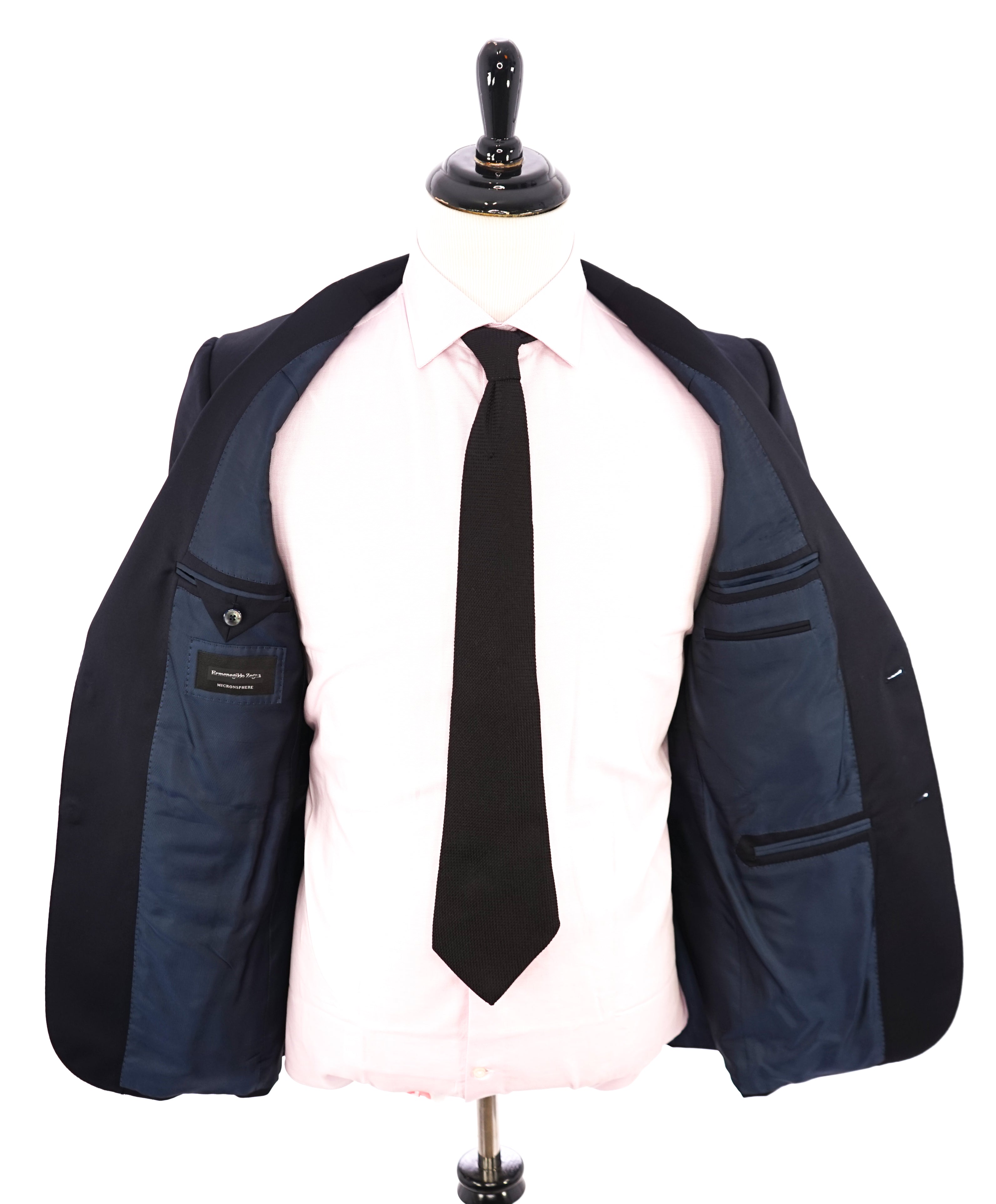 $3,250 ERMENEGILDO ZEGNA - "MICRONSPHERE" *Closet Staple* Navy Suit - 48L