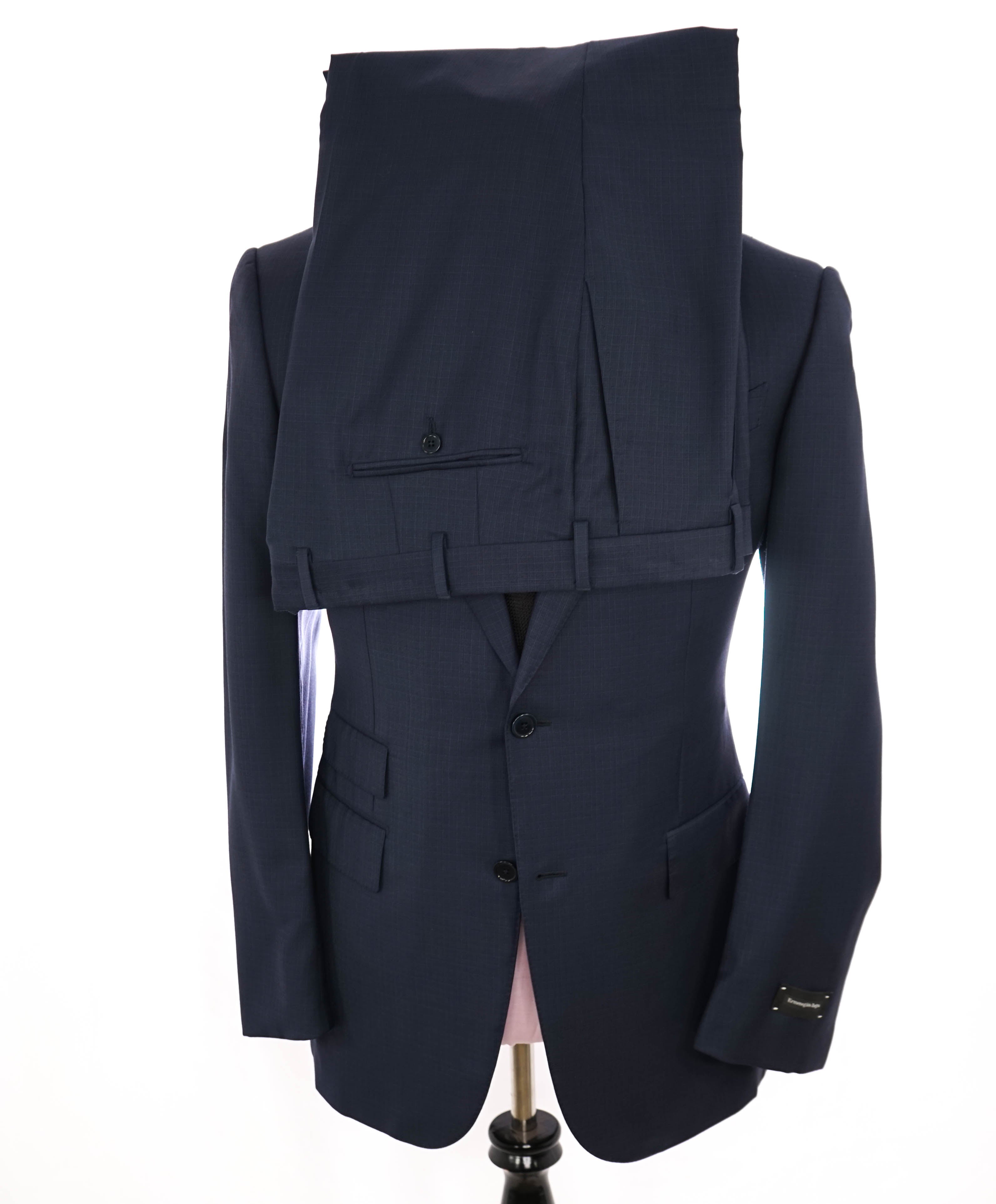 ERMENEGILDO ZEGNA - "TROFEO / MANHATTAN" Blue Check Premium Suit - 42R
