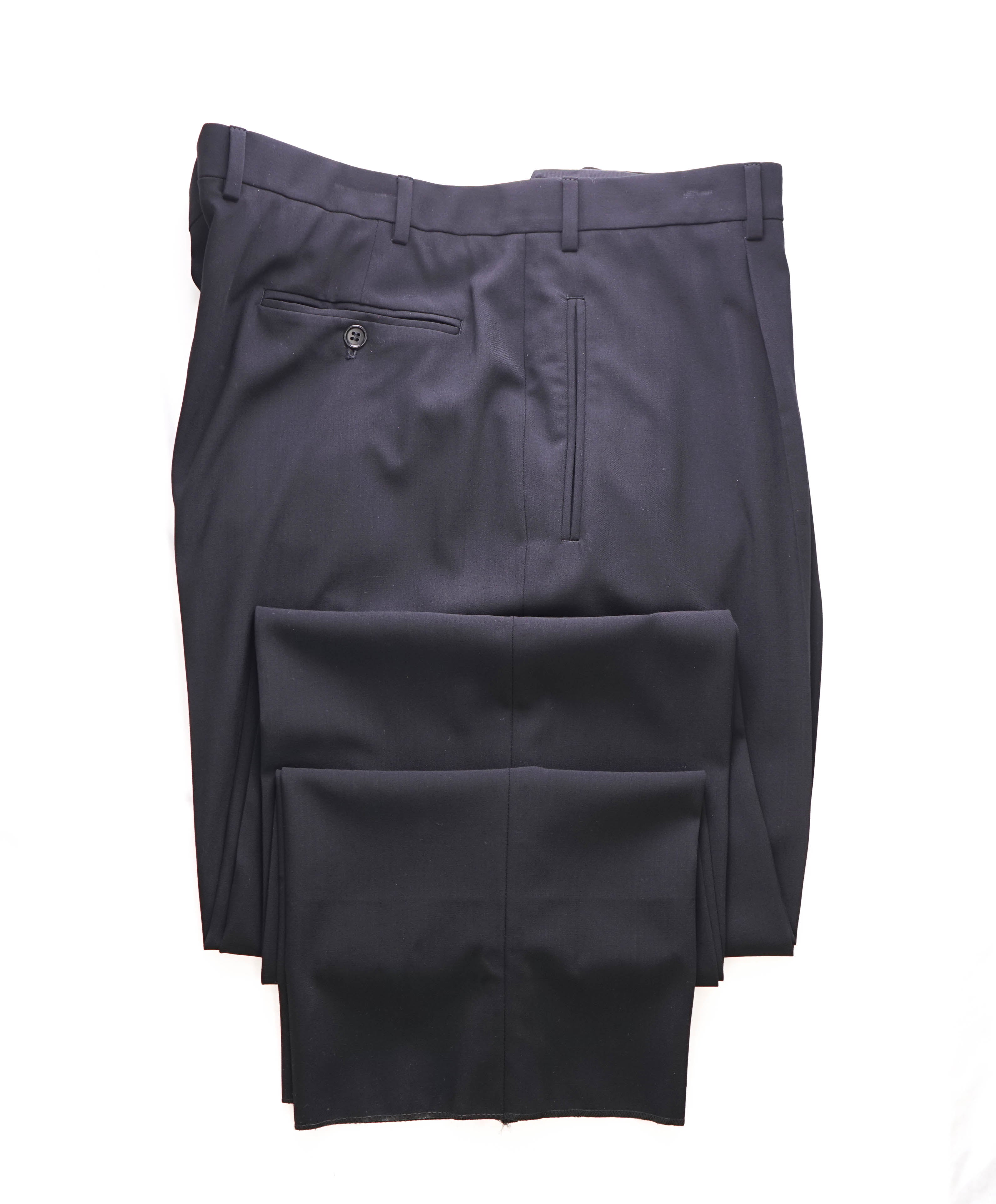 GIORGIO ARMANI - *CLOSET STAPLE* Solid Black Flat Front Dress Pants - 40W