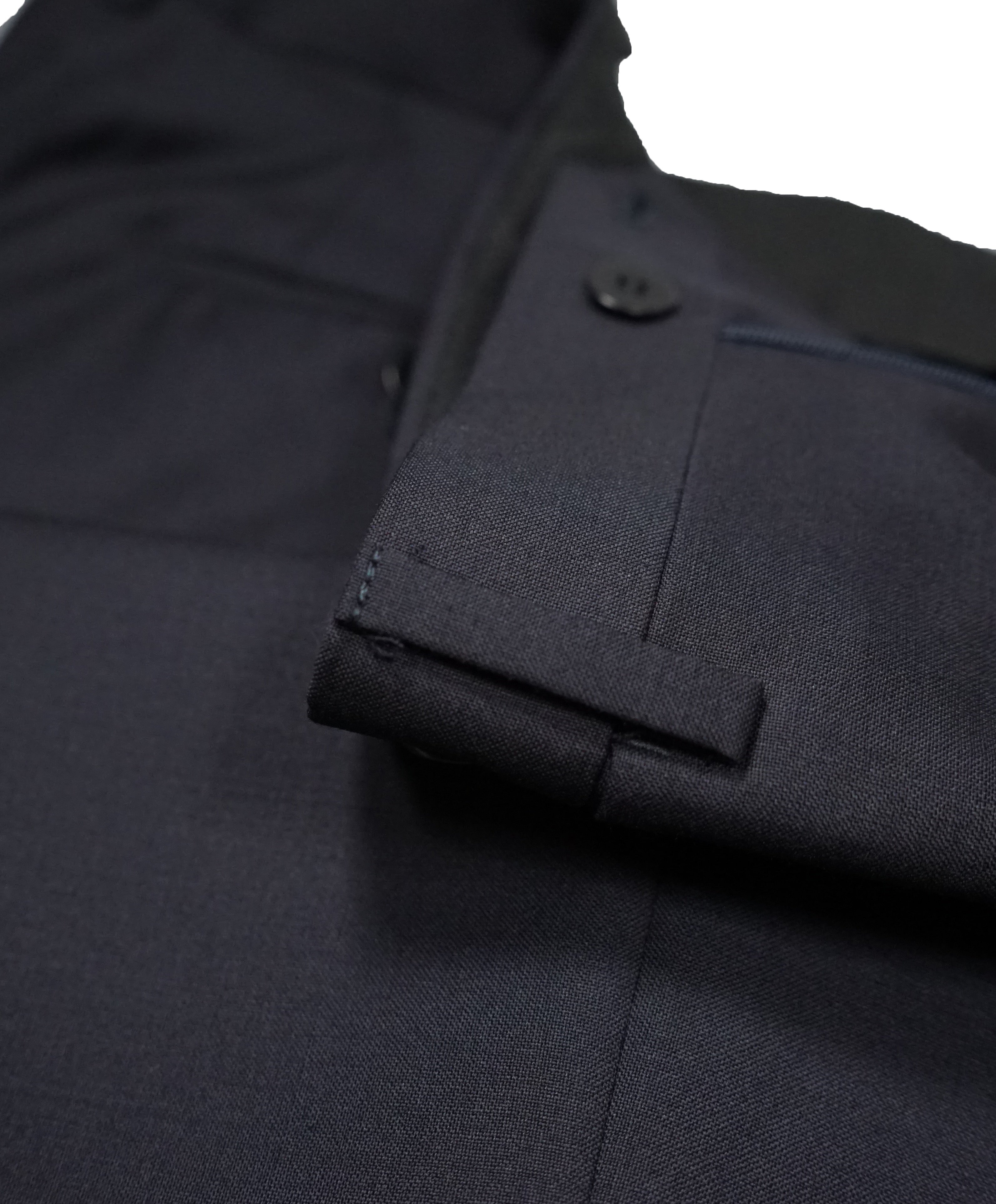 EIDOS - Elongated Waist Tab Navy Wool Dress Pants - 37W