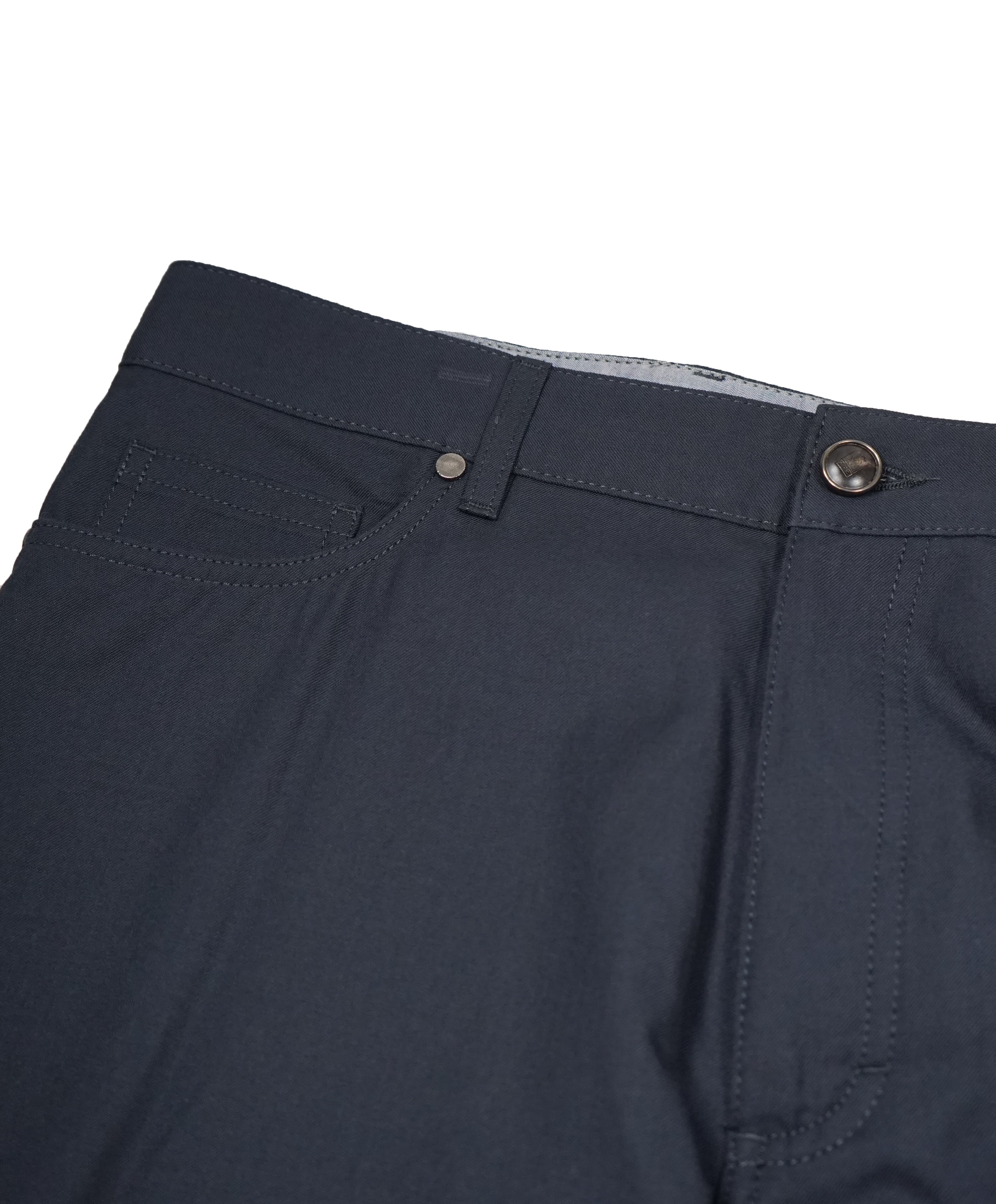 ERMENEGILDO ZEGNA - Navy Blue 5-Pocket Twill Weave Pants - 36W