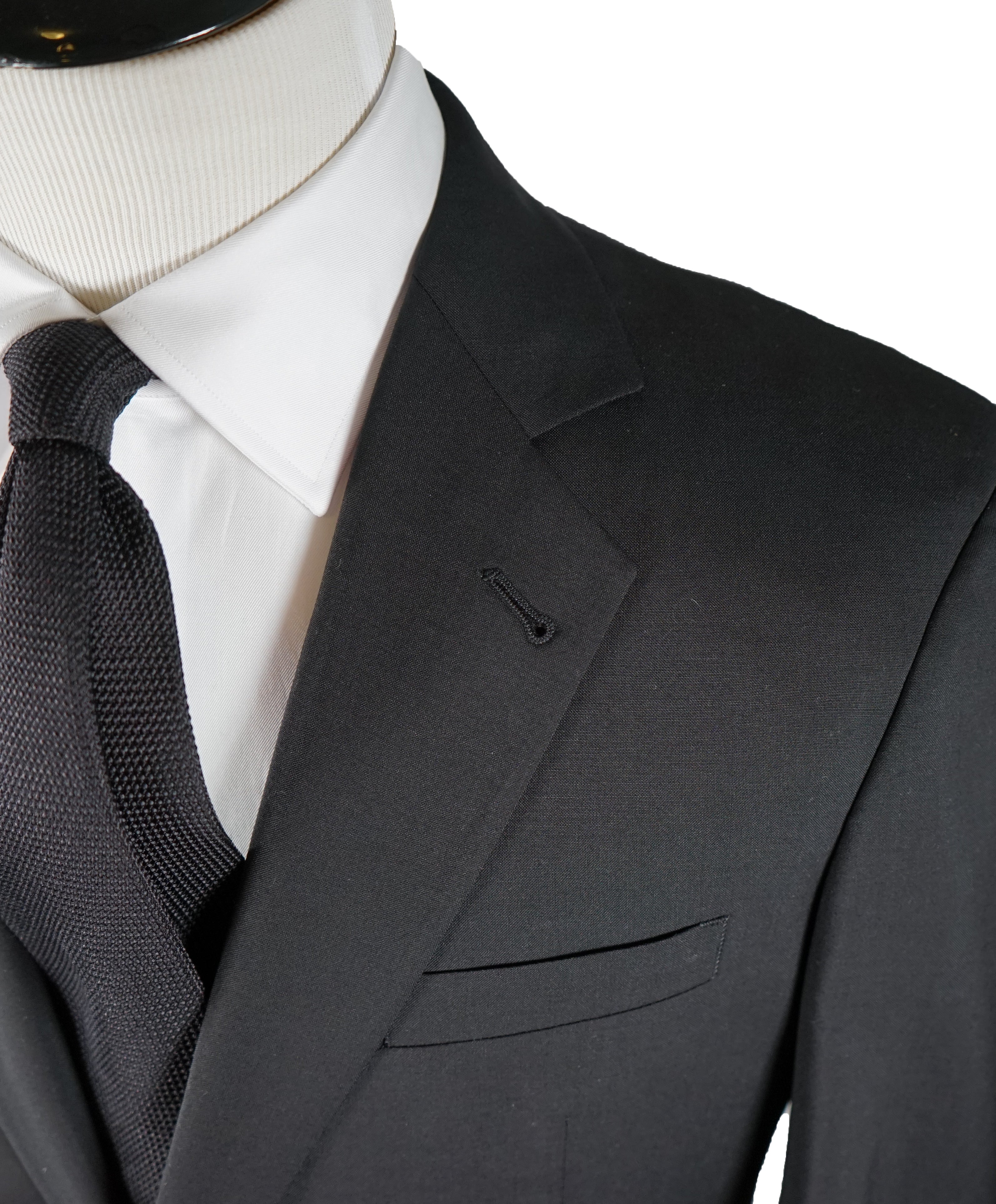 GIORGIO ARMANI-Black Wool/Mohair Suit Tailored for FORBES BILLIONARE "JUAN C ESCOTET”-42R